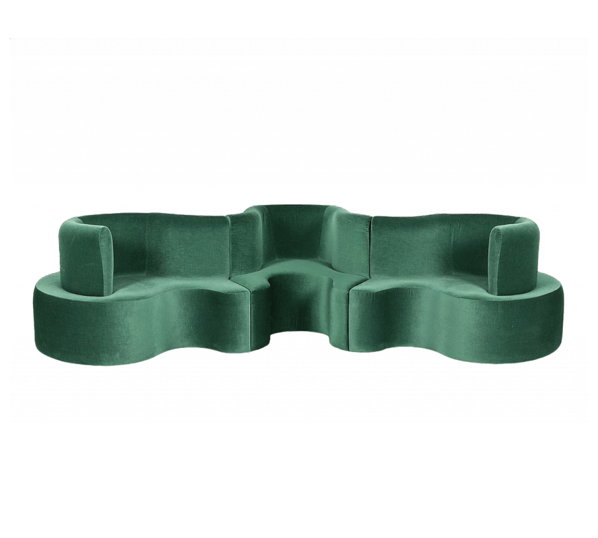 Verner Panton Cloverleaf Modulo Divano Destro Verde Scuro