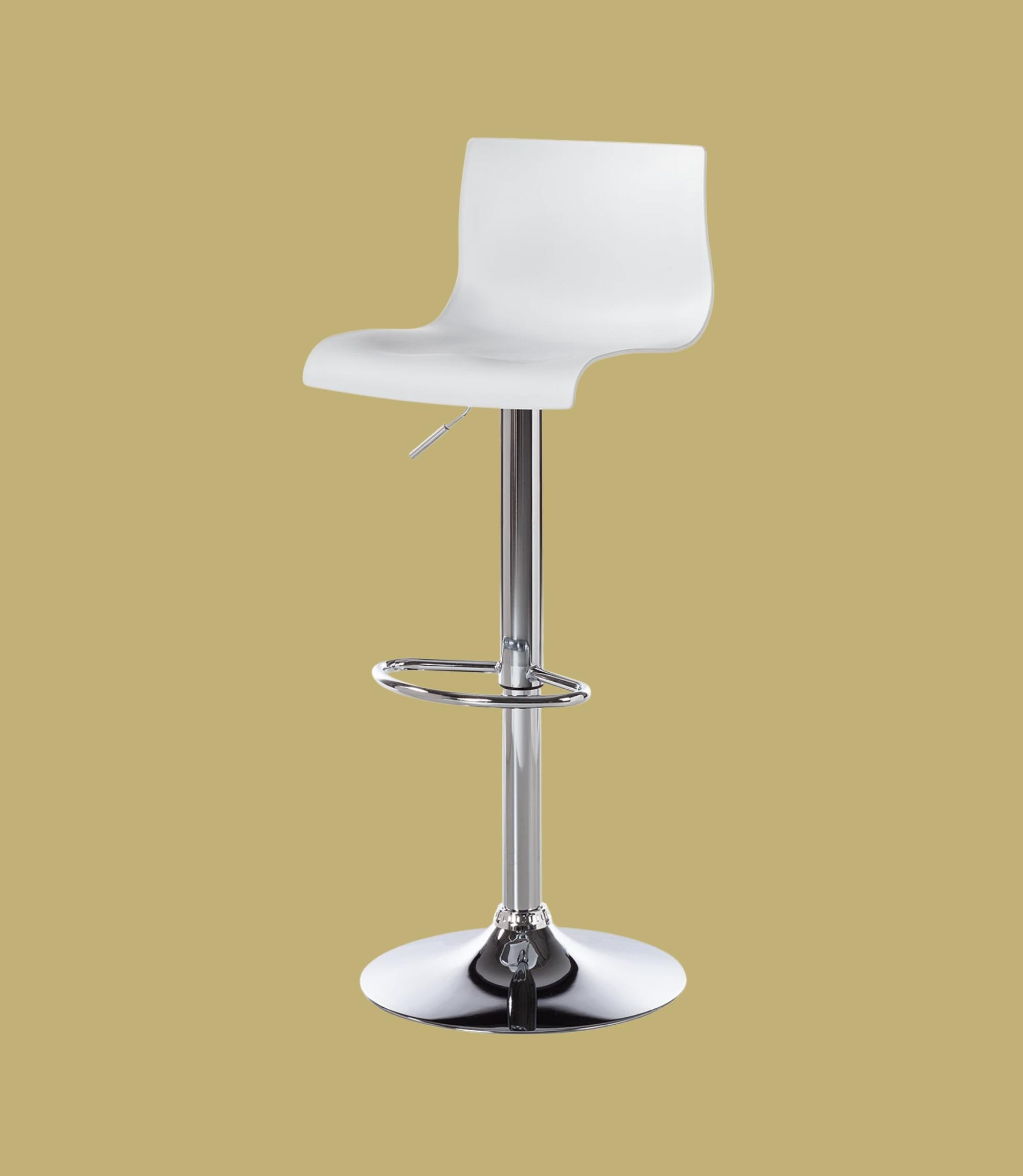 Bar stool Falkland White Chrome shiny single chair