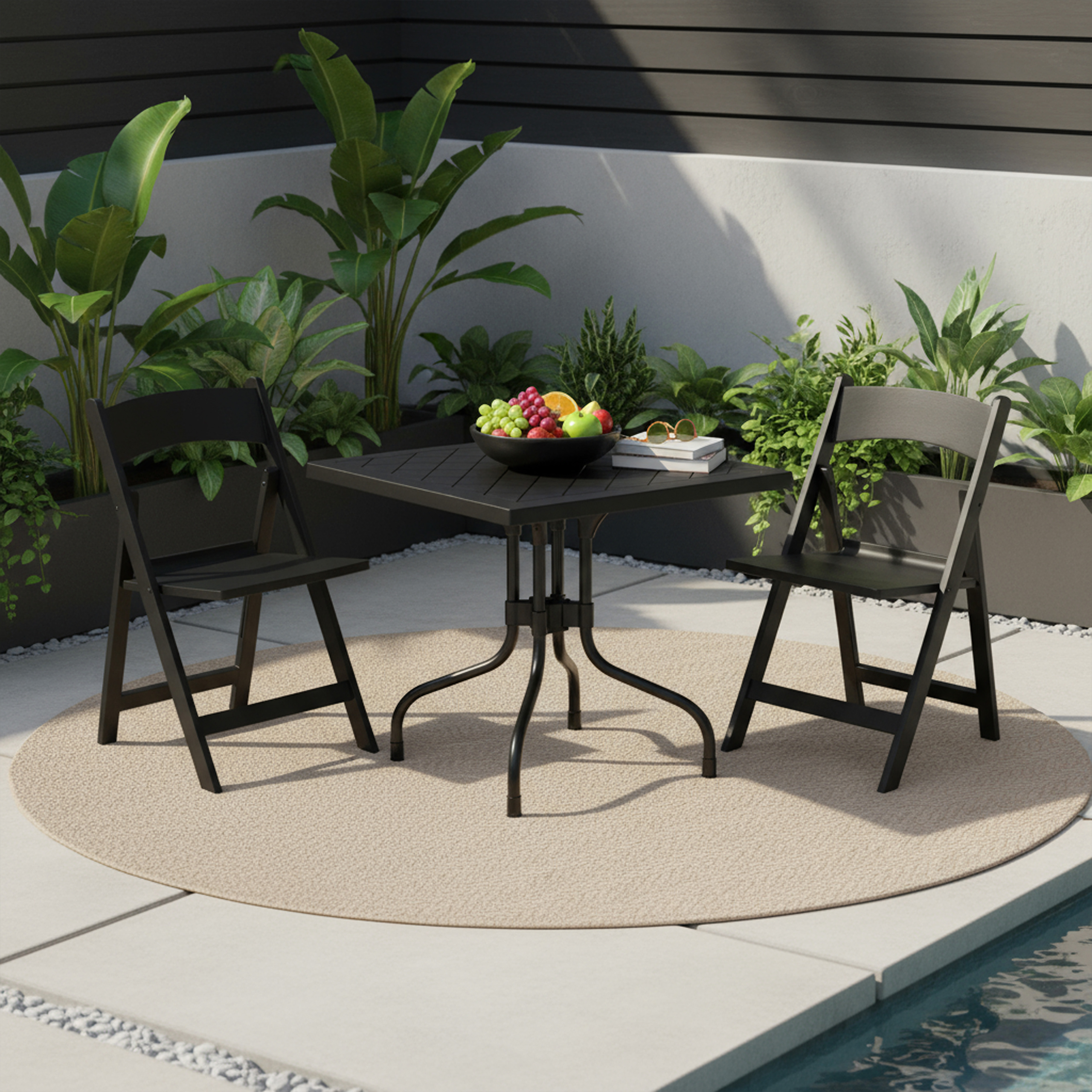 Travano T1 Garden table Plastic Black