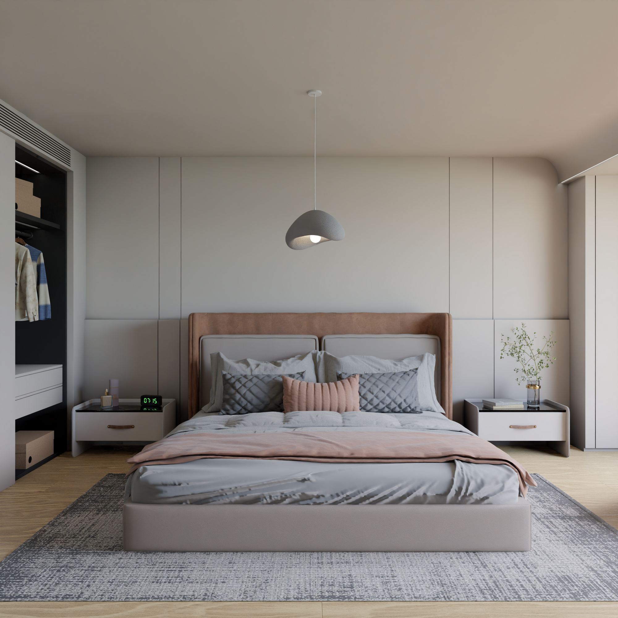 1-Flammig Wabi Sabi Quiet Current Pendelleuchte Beton Grau