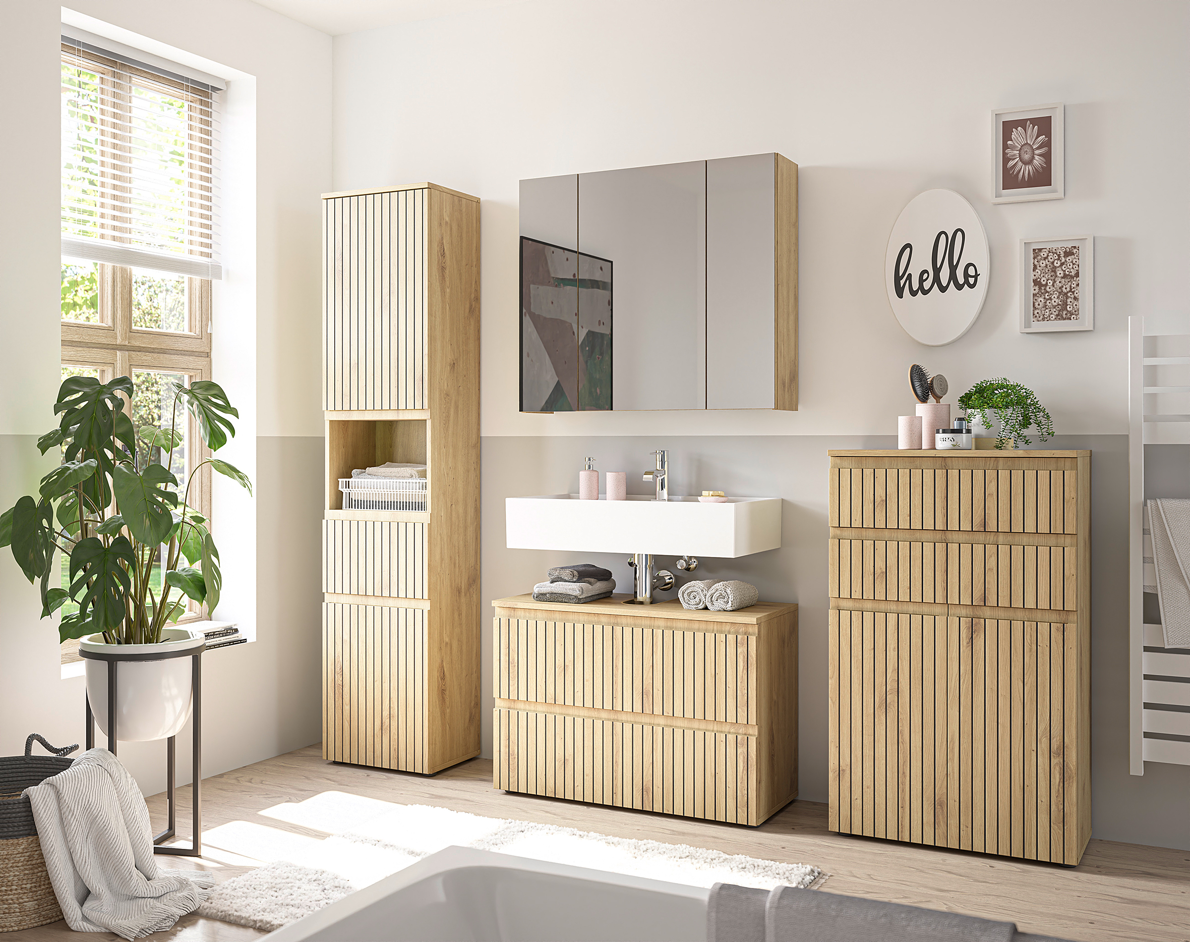 Rookerie Vanity Unit Artisan Oak Decor 80 cm