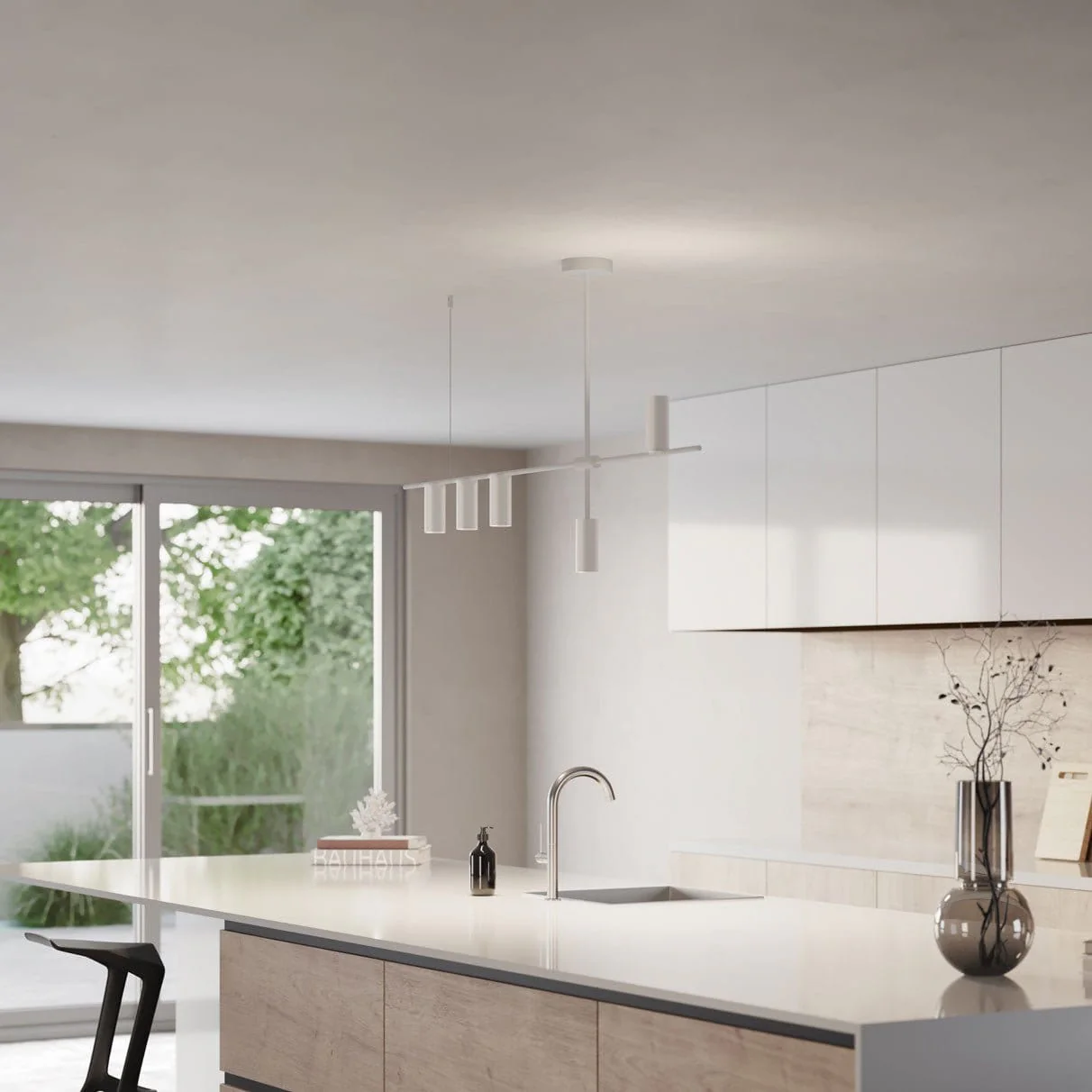 Ajax Pendant Lamp 5-Arm Asymmetrical White