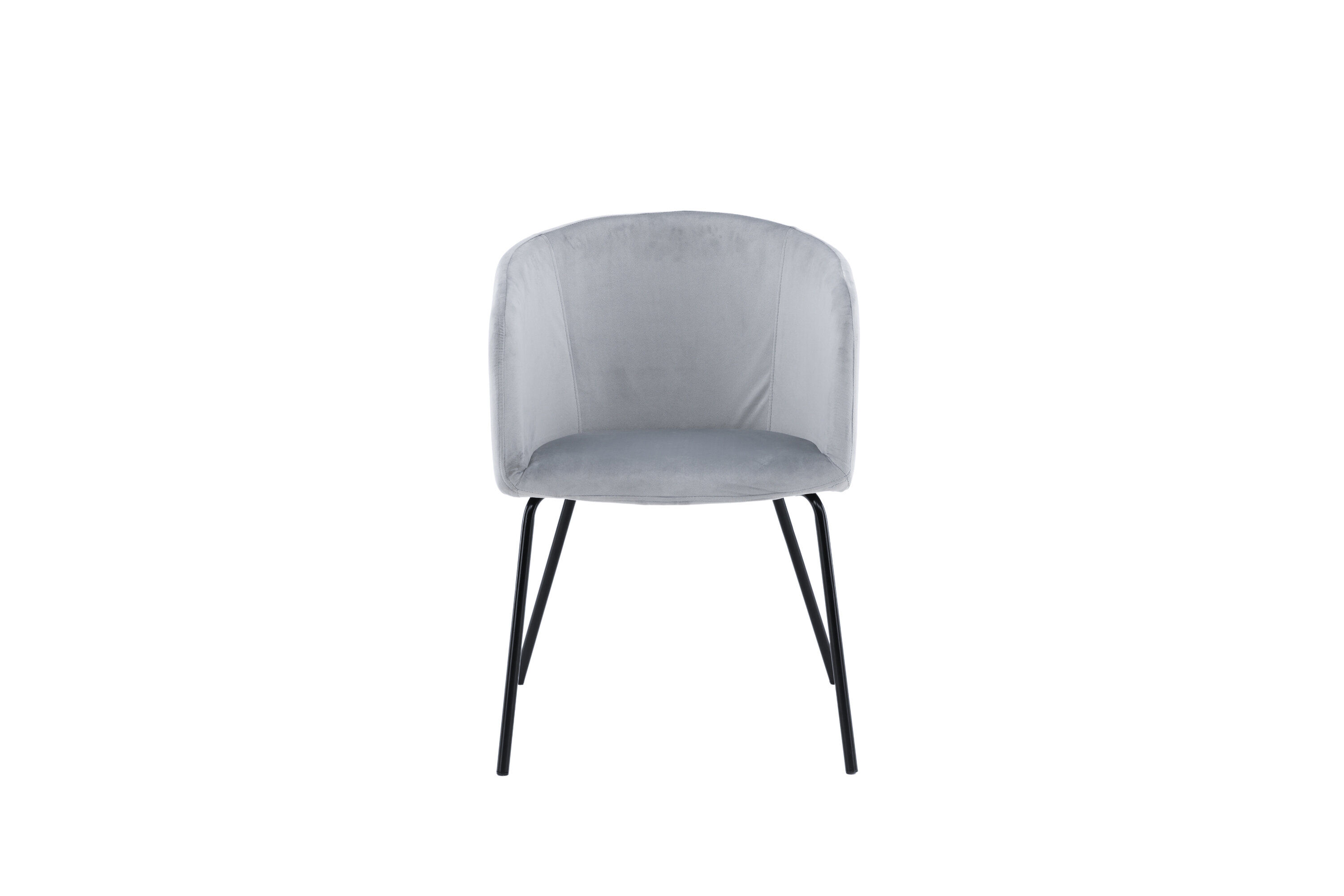 Berit Armlehnstuhl Samt Hellgrau Schwarz