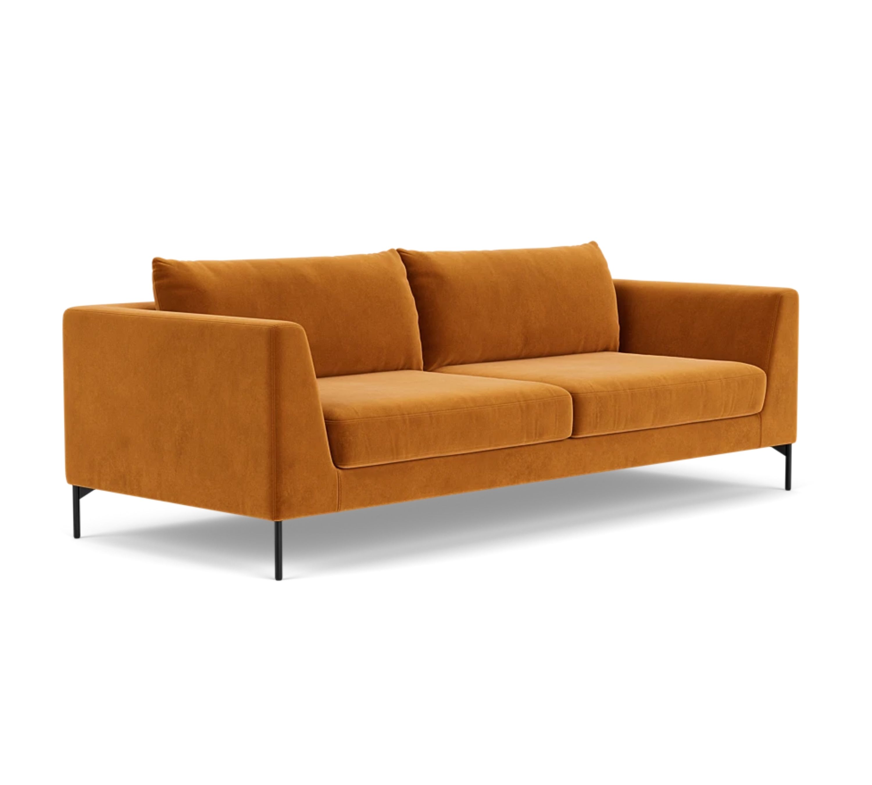 Noa Sofa 3-Sitzer Velour Matt Amber