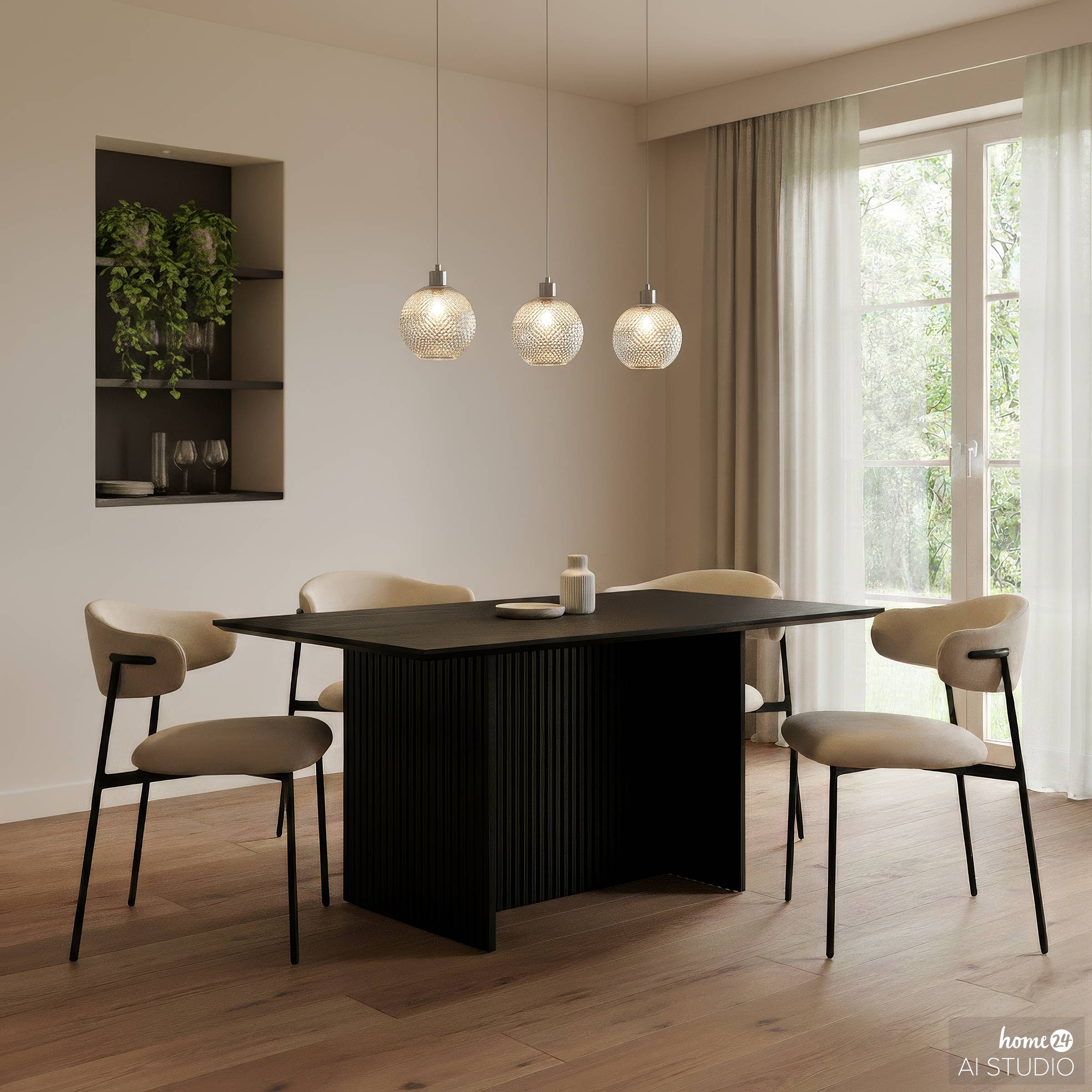 3-Light NADE Pendant Lamp Glass Iron