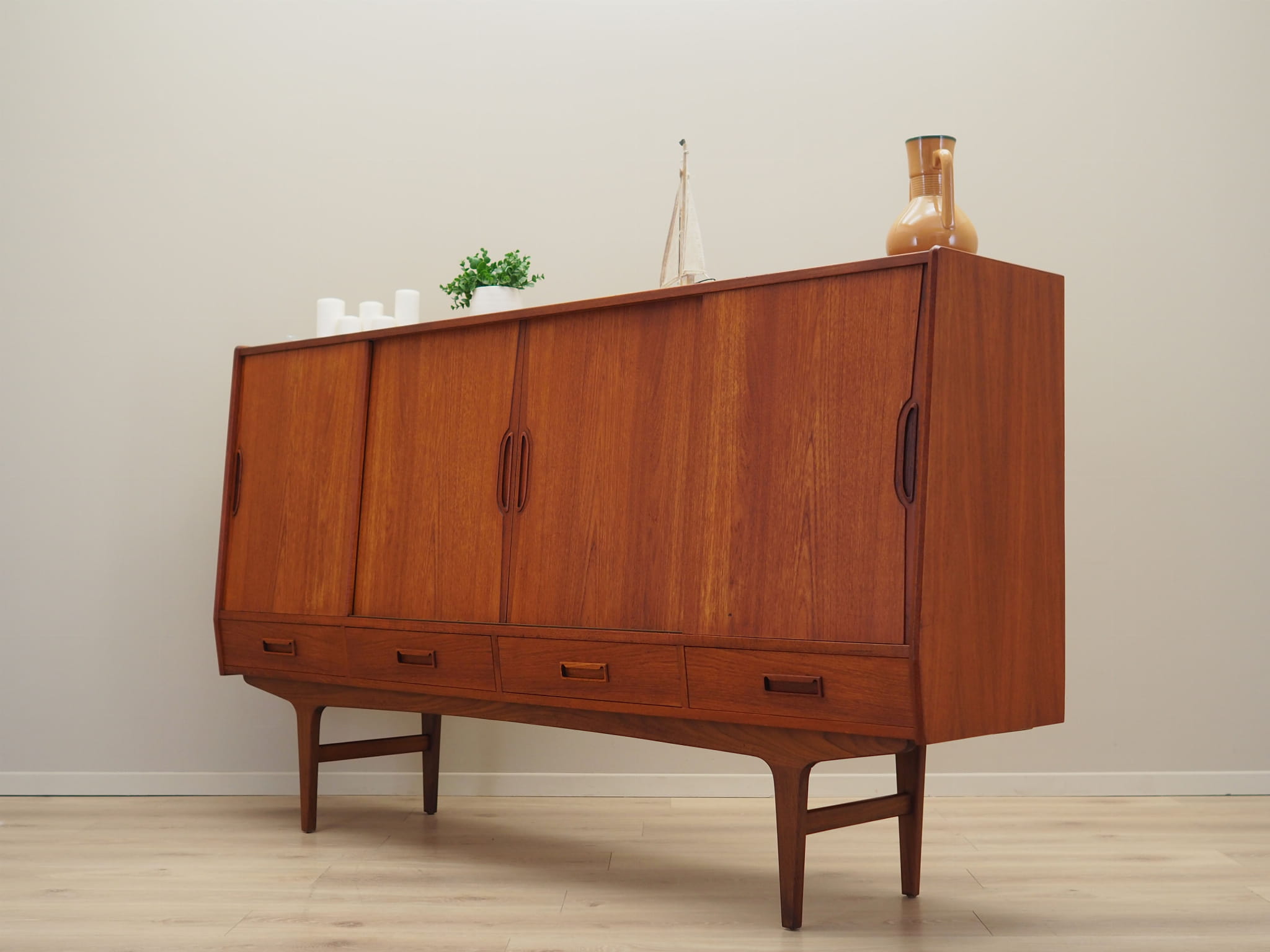 Highboard Holz Braun 1960er Jahre