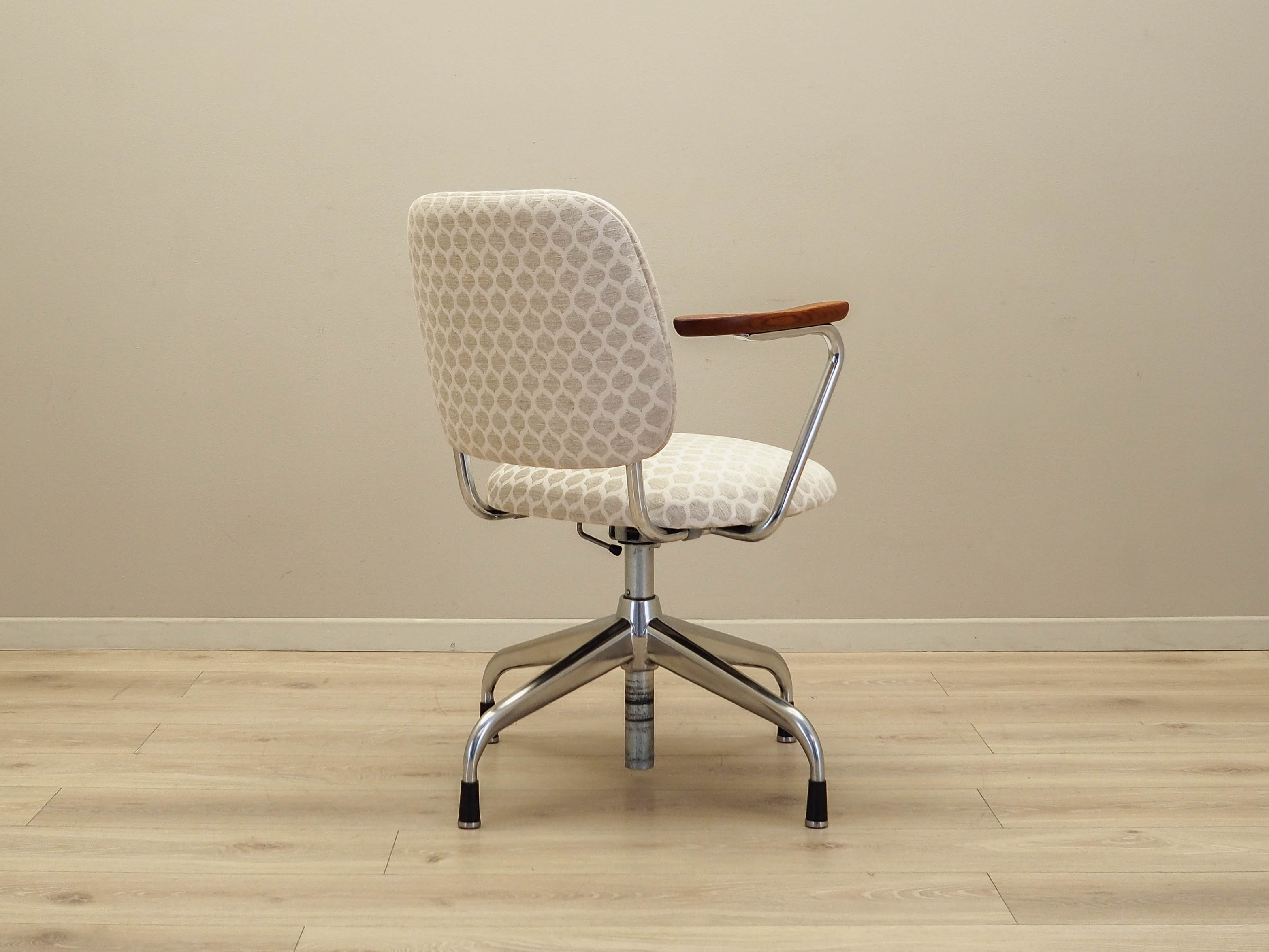 Drehstuhl Holz Metall Beige 1970er Jahre