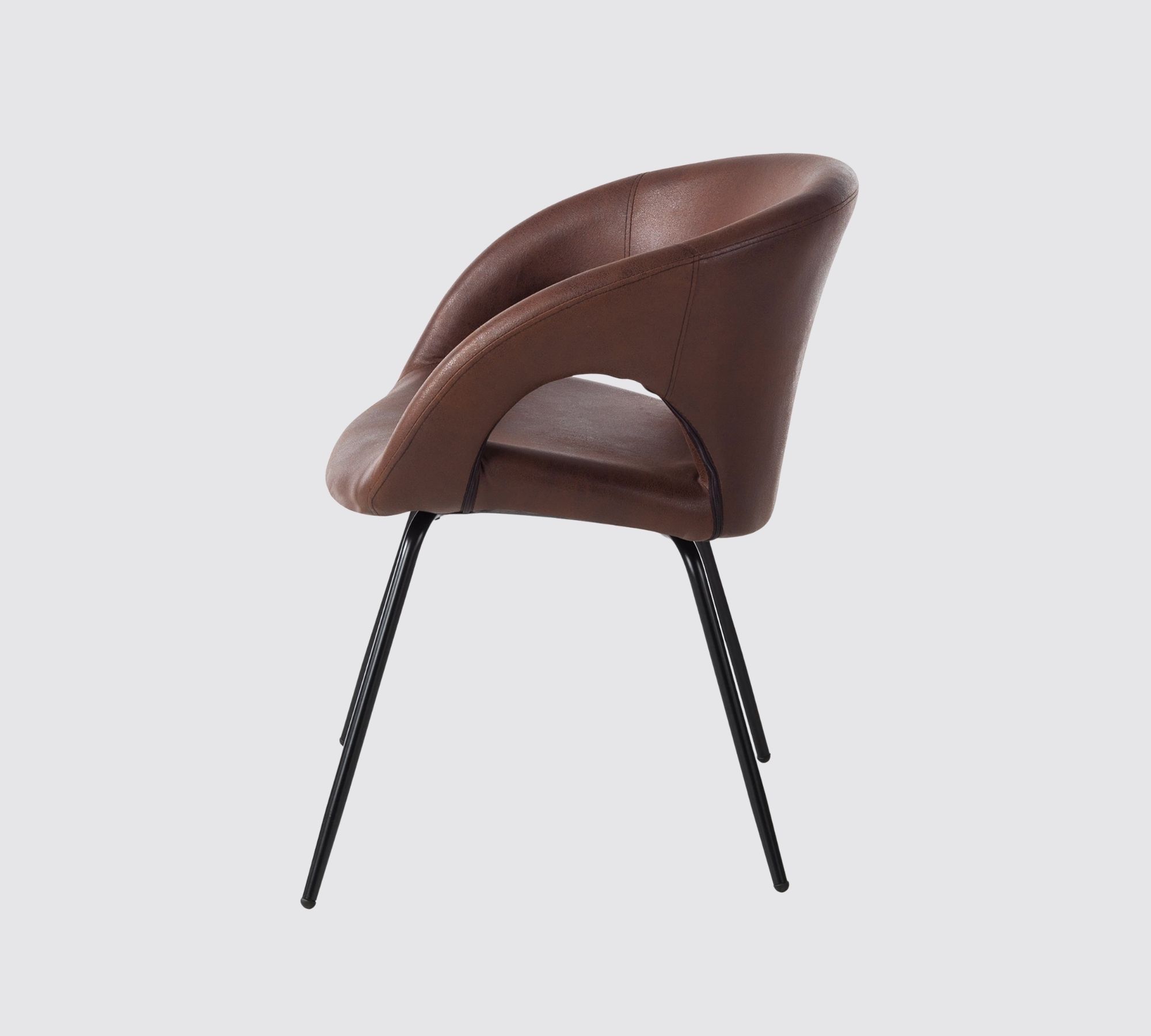 Armlehnstuhl mit Bezug aus Lederimitat Braun