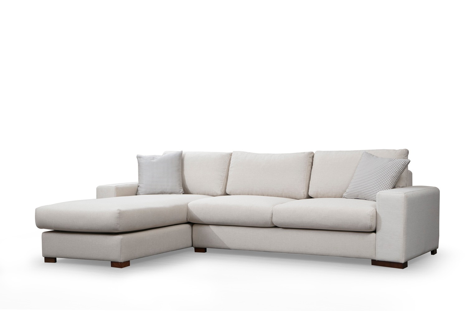 Sofa Récamiere Links Polyester Holz Weiß