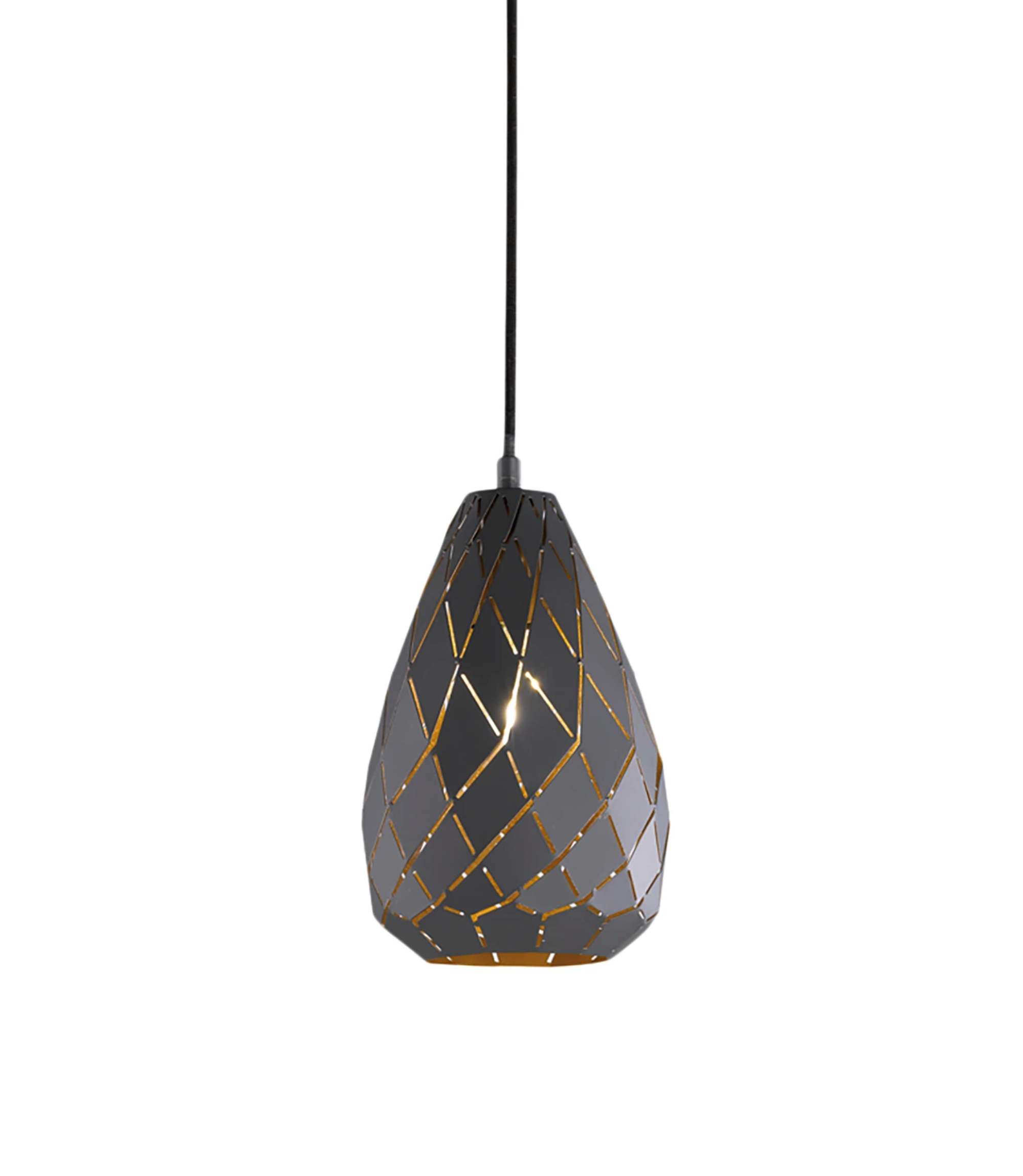 Pendant light Onyx I iron 1-bulb
