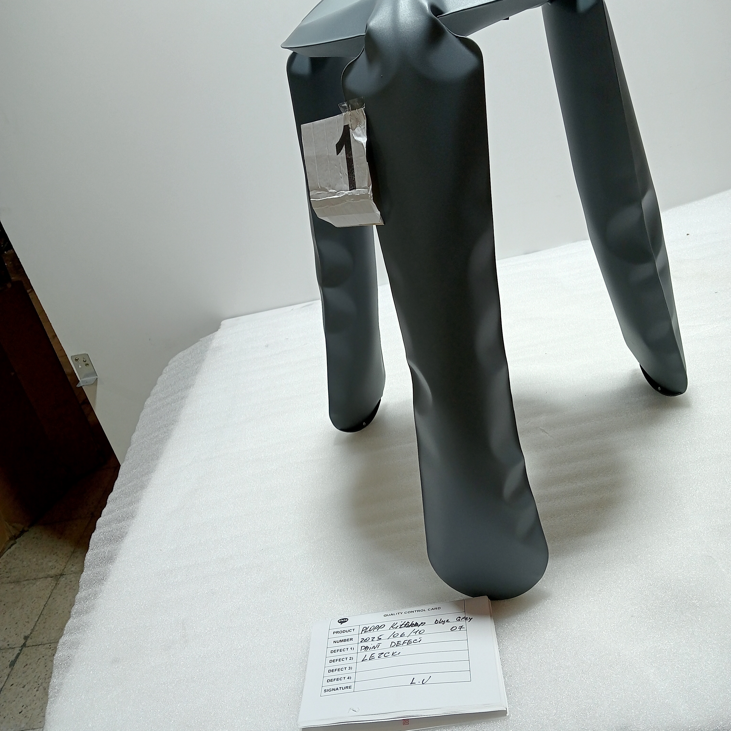 Plopp Sgabello da cucina Acciaio Blu Grigio Opaco