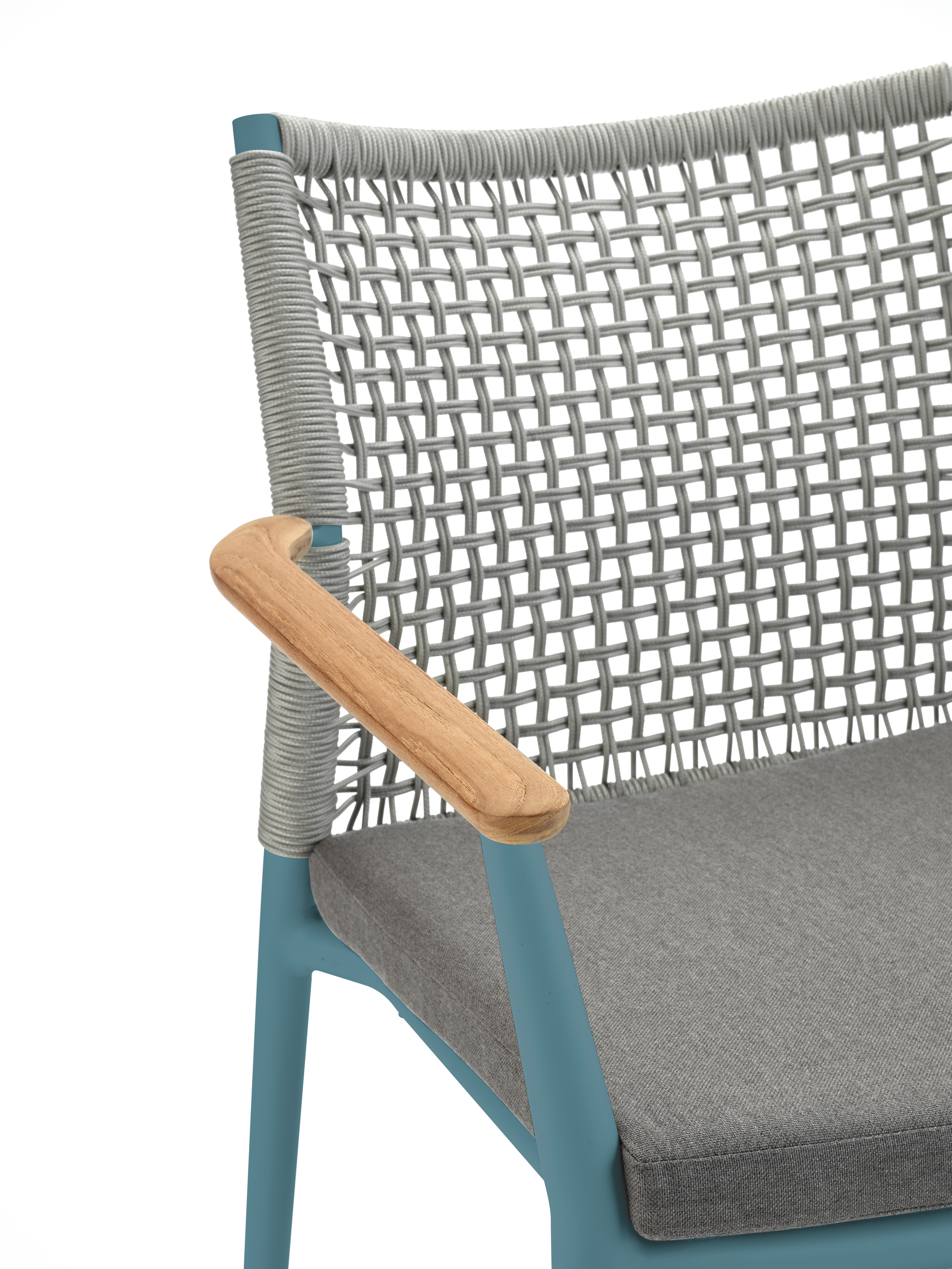 Vera Stapelsessel Aluminium Teak Petrol