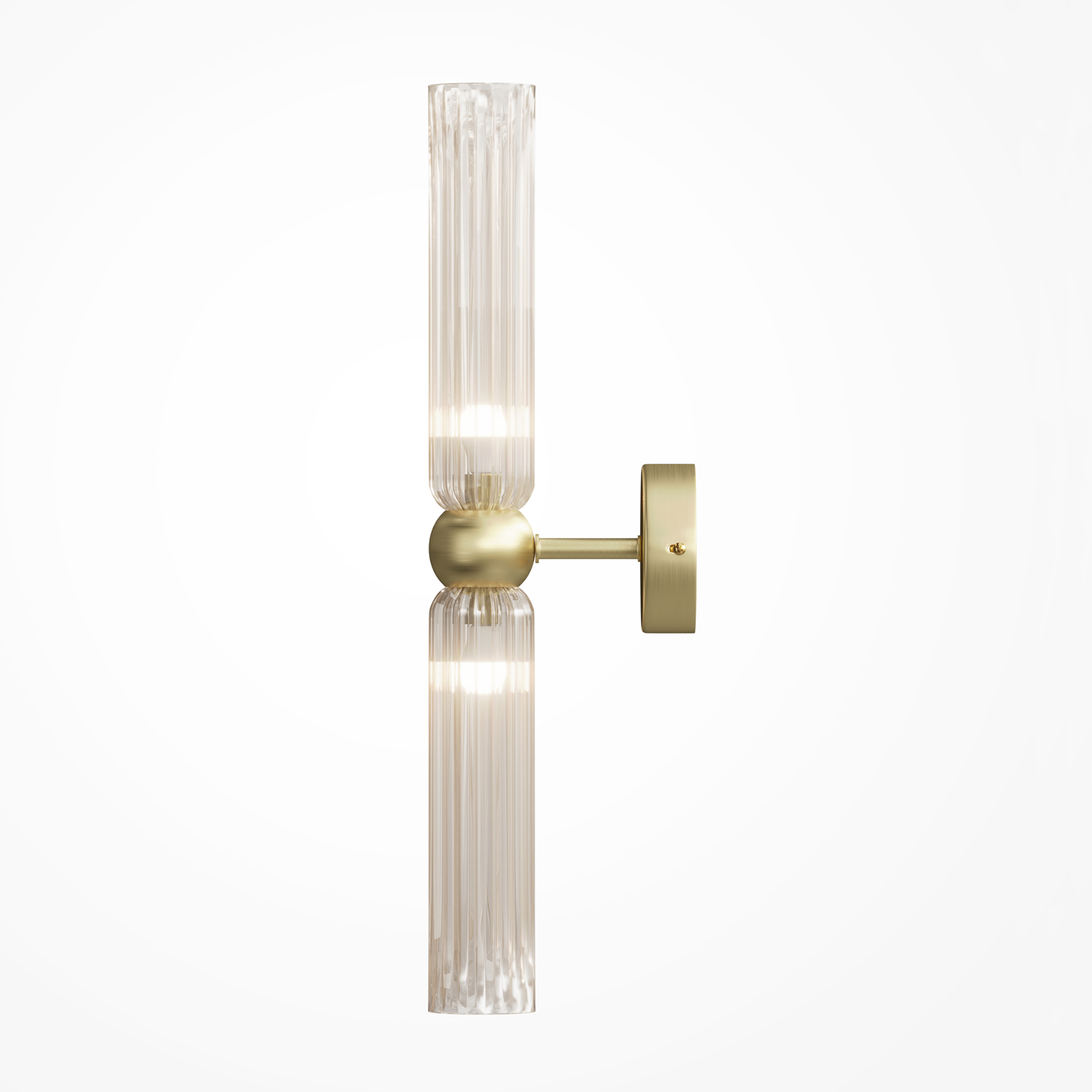 Wall lamp Antic 2-Light Colored glass Mixed metal Beige