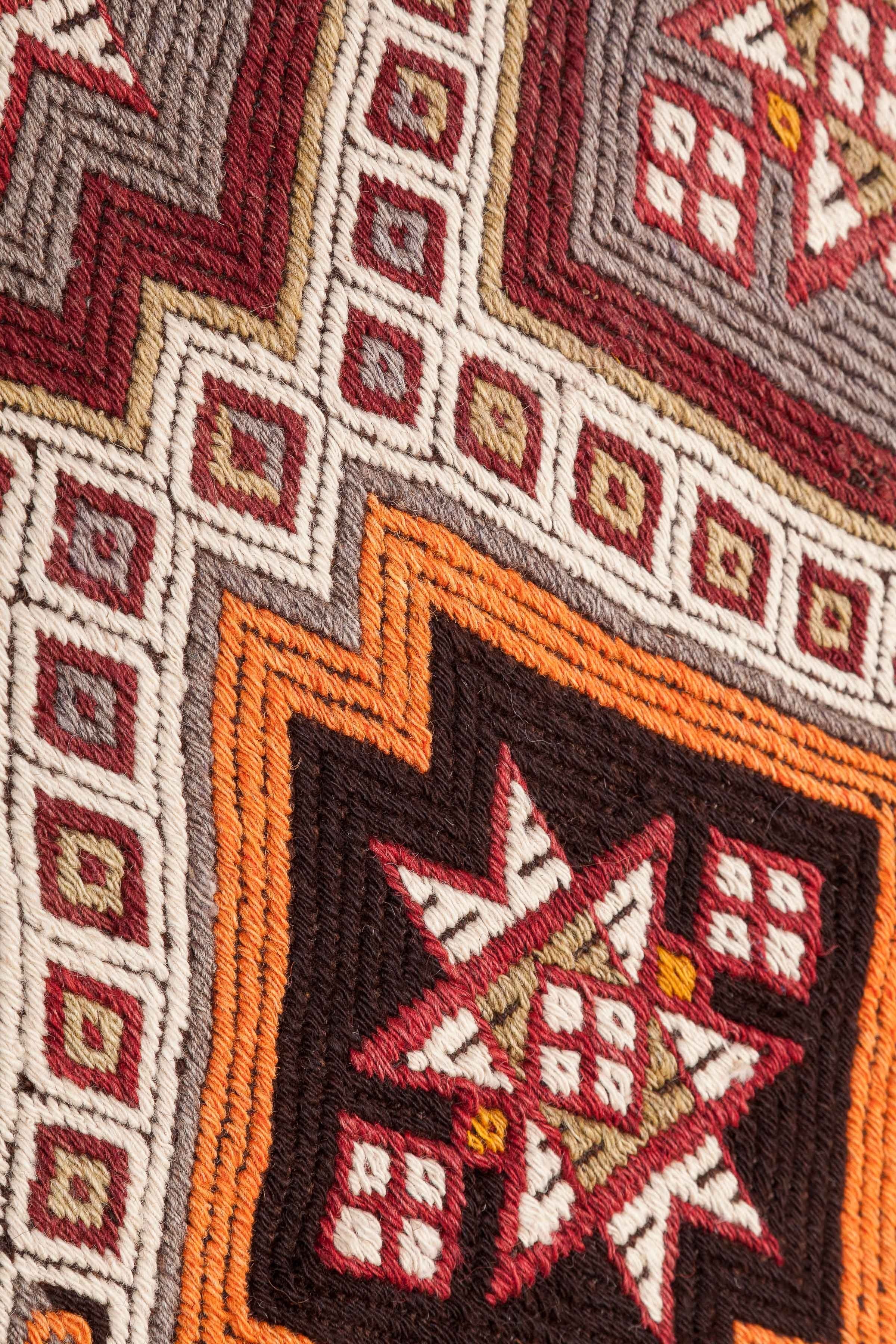 Vintage Kilim Teppich Wolle Mehrfarbig
