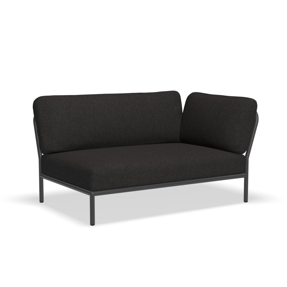 LEVEL Ecksofa Rechts Sooty Grau mit dunkelgrauem Rahmen