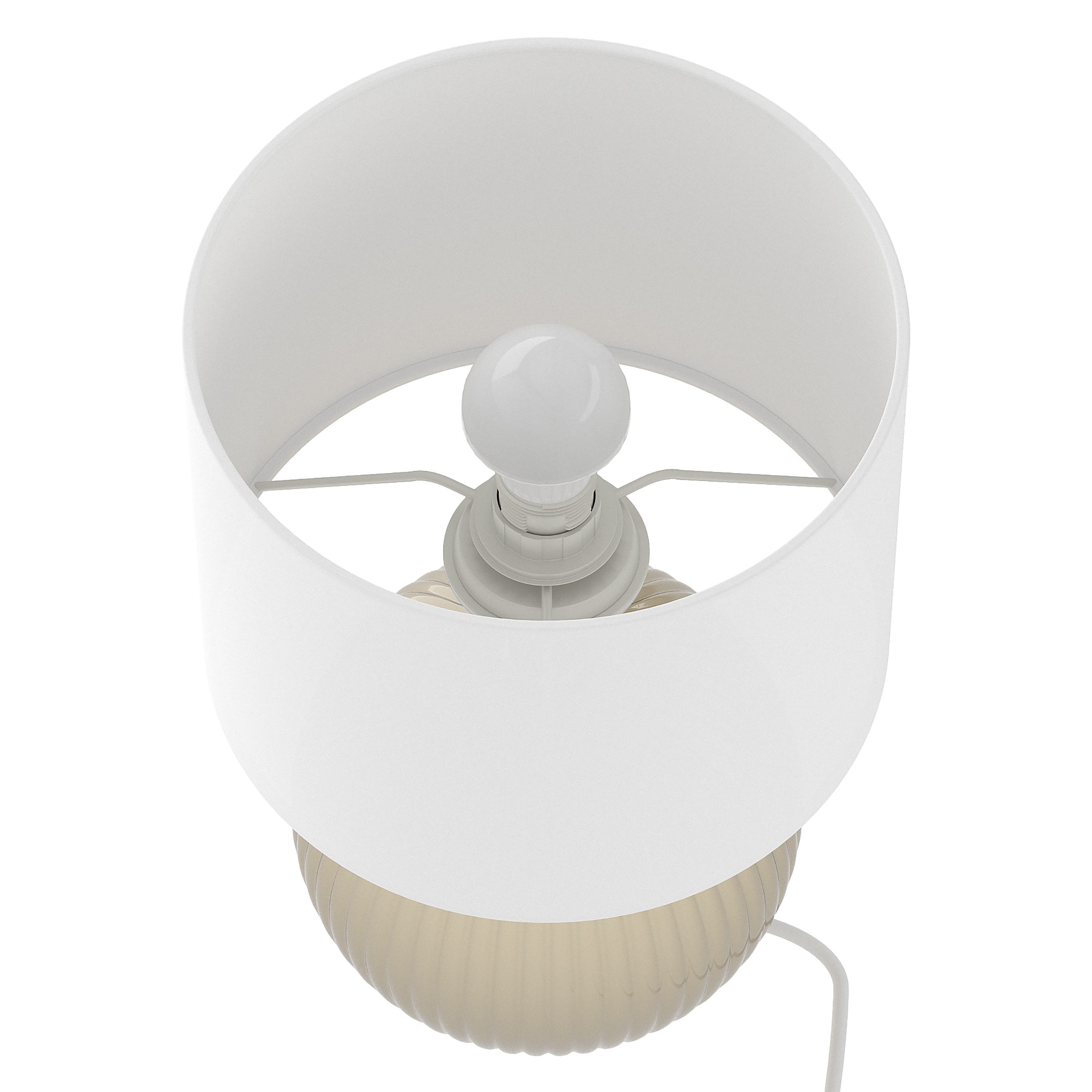 Table lamp Uvaro 1-light terry cloth ceramic