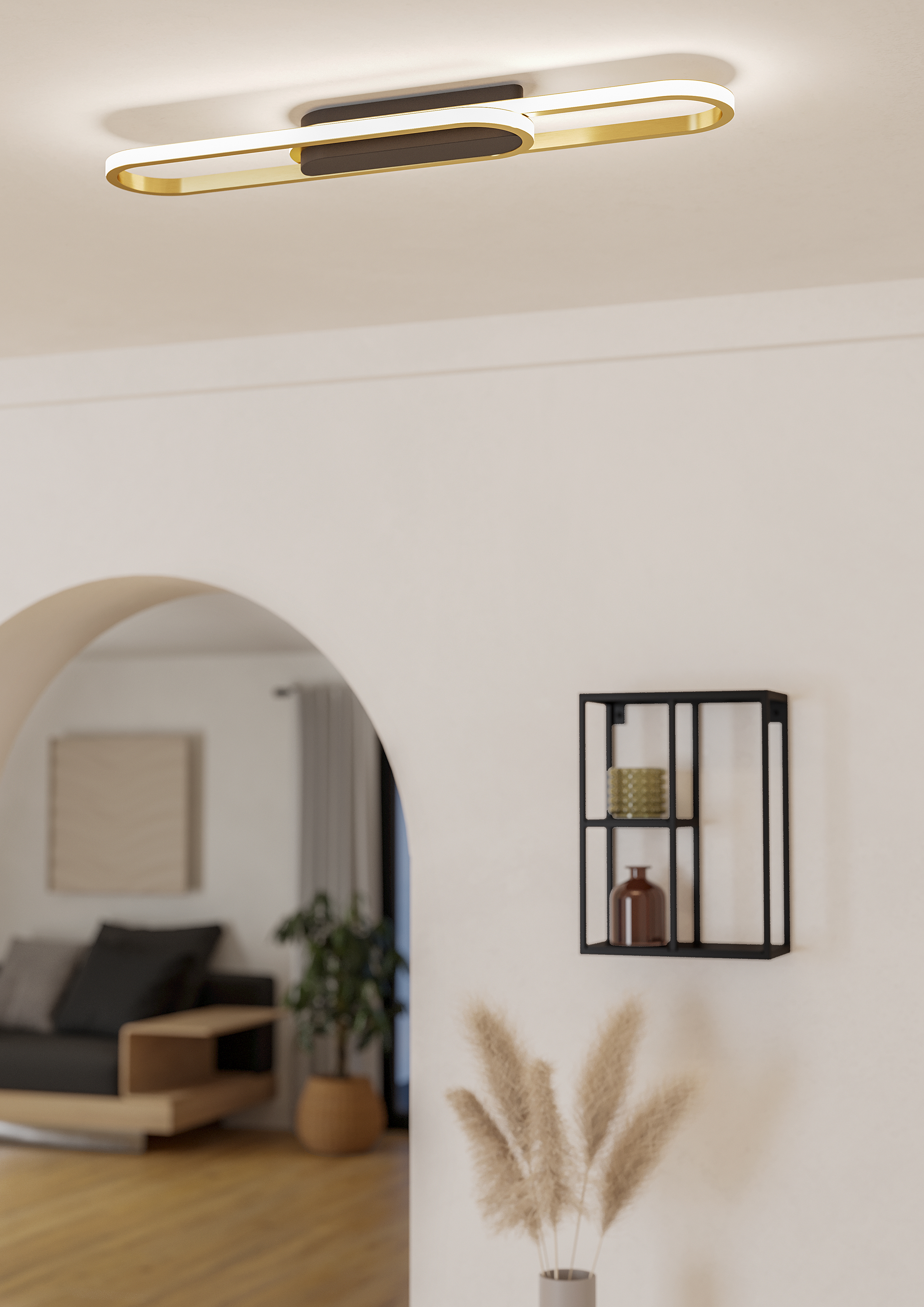 LED Ceiling Lamp Conivarena Aluminum Black
