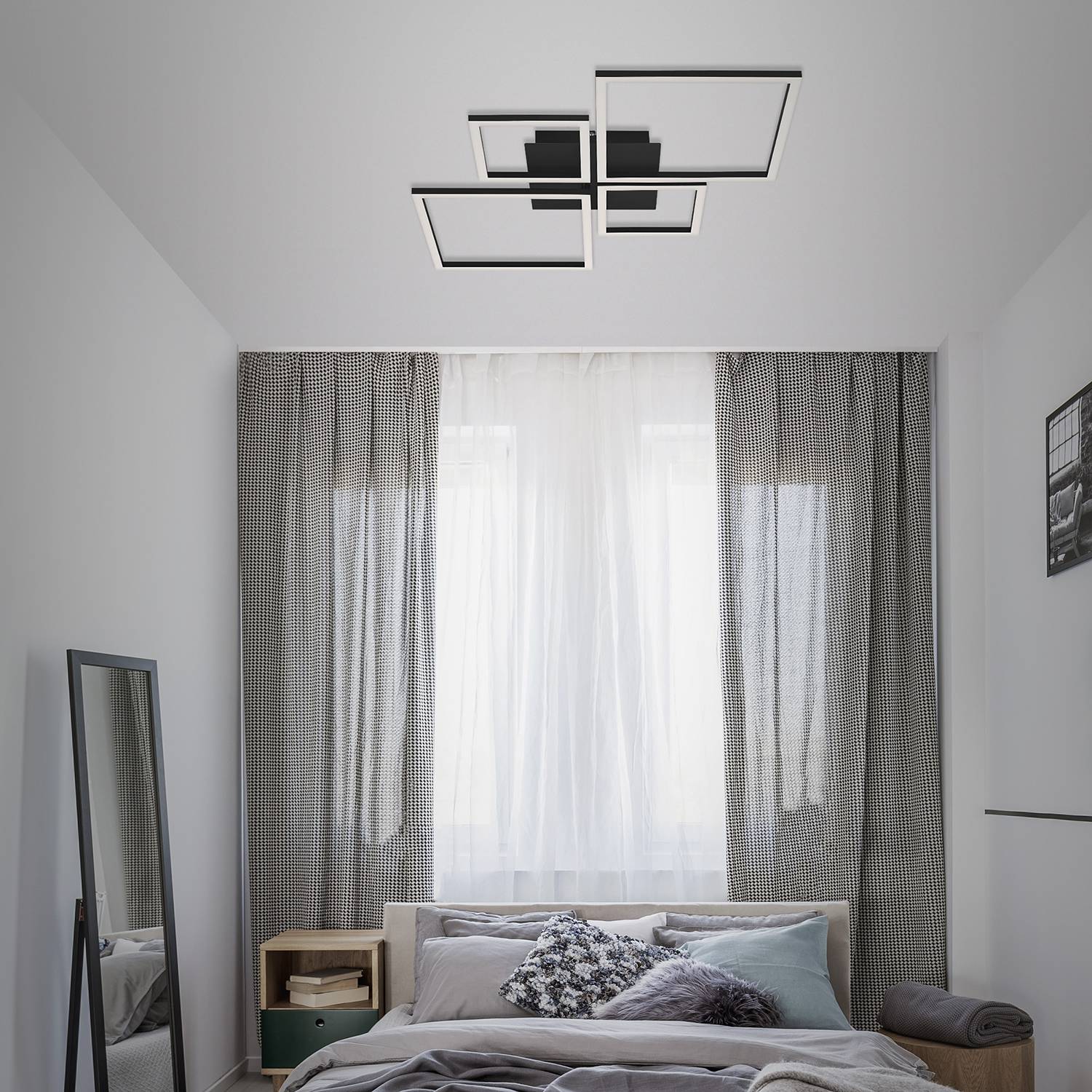 1-Flammig LED-Deckenleuchte Frame V Polycarbonat Eisen