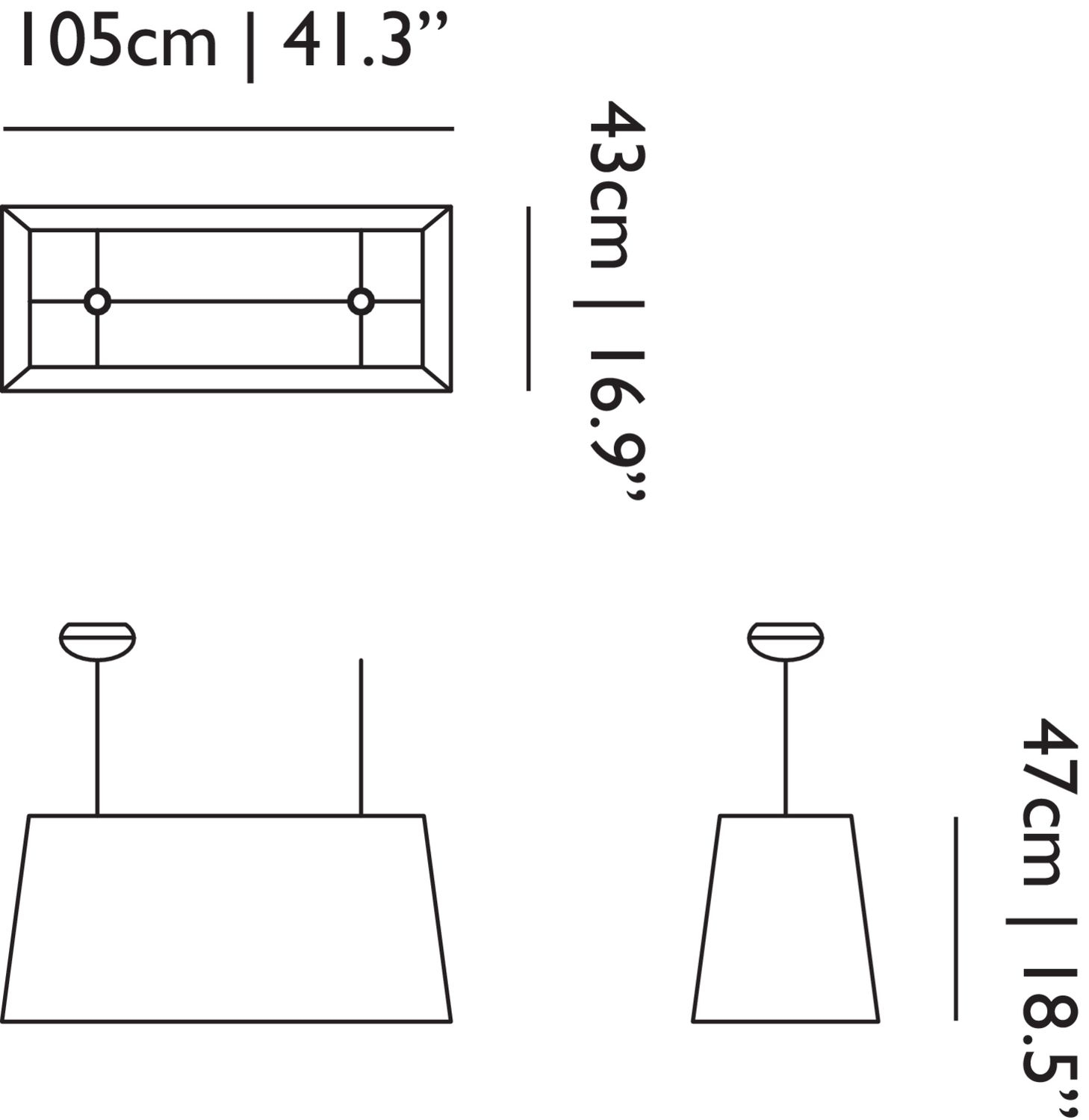 Long Light Pendelleuchte Kunststoff Metall Weiß