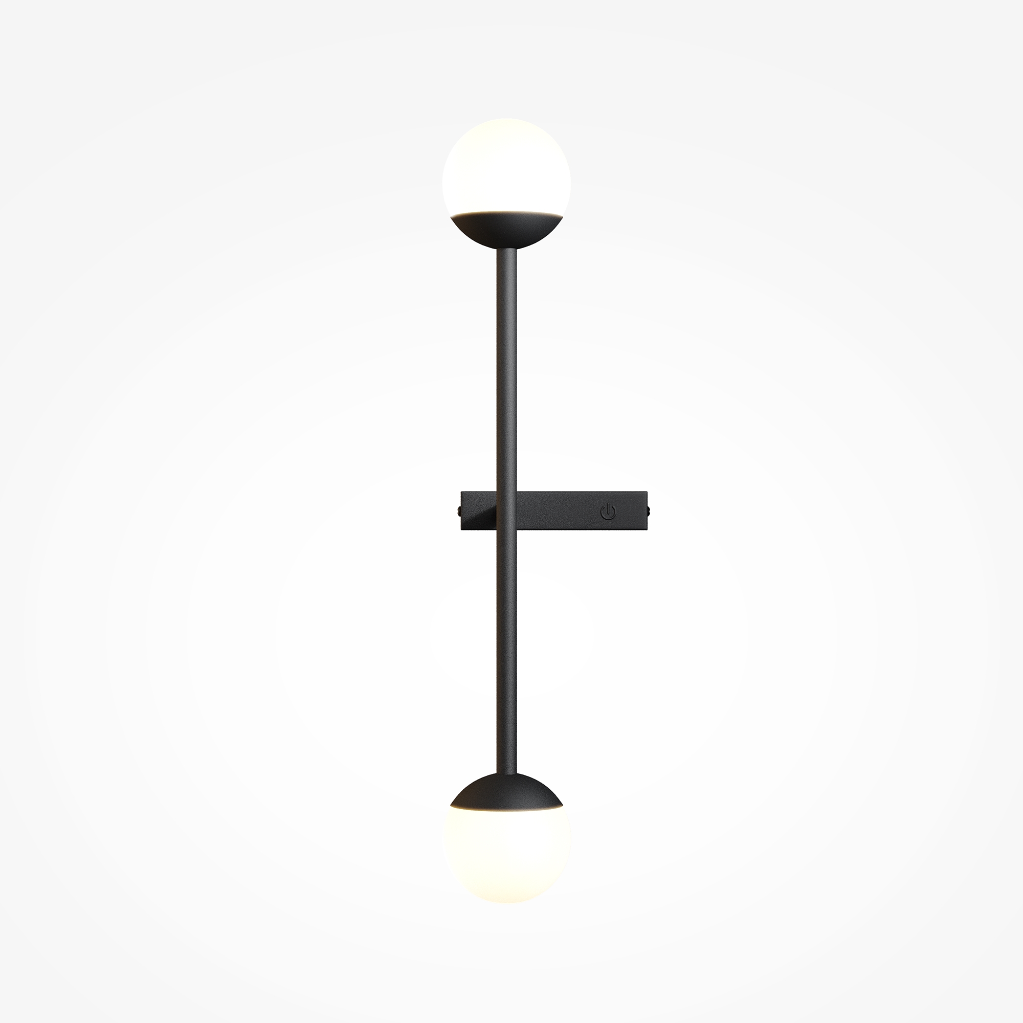 Touch Lampada da parete a 2 luci Vetro Nero