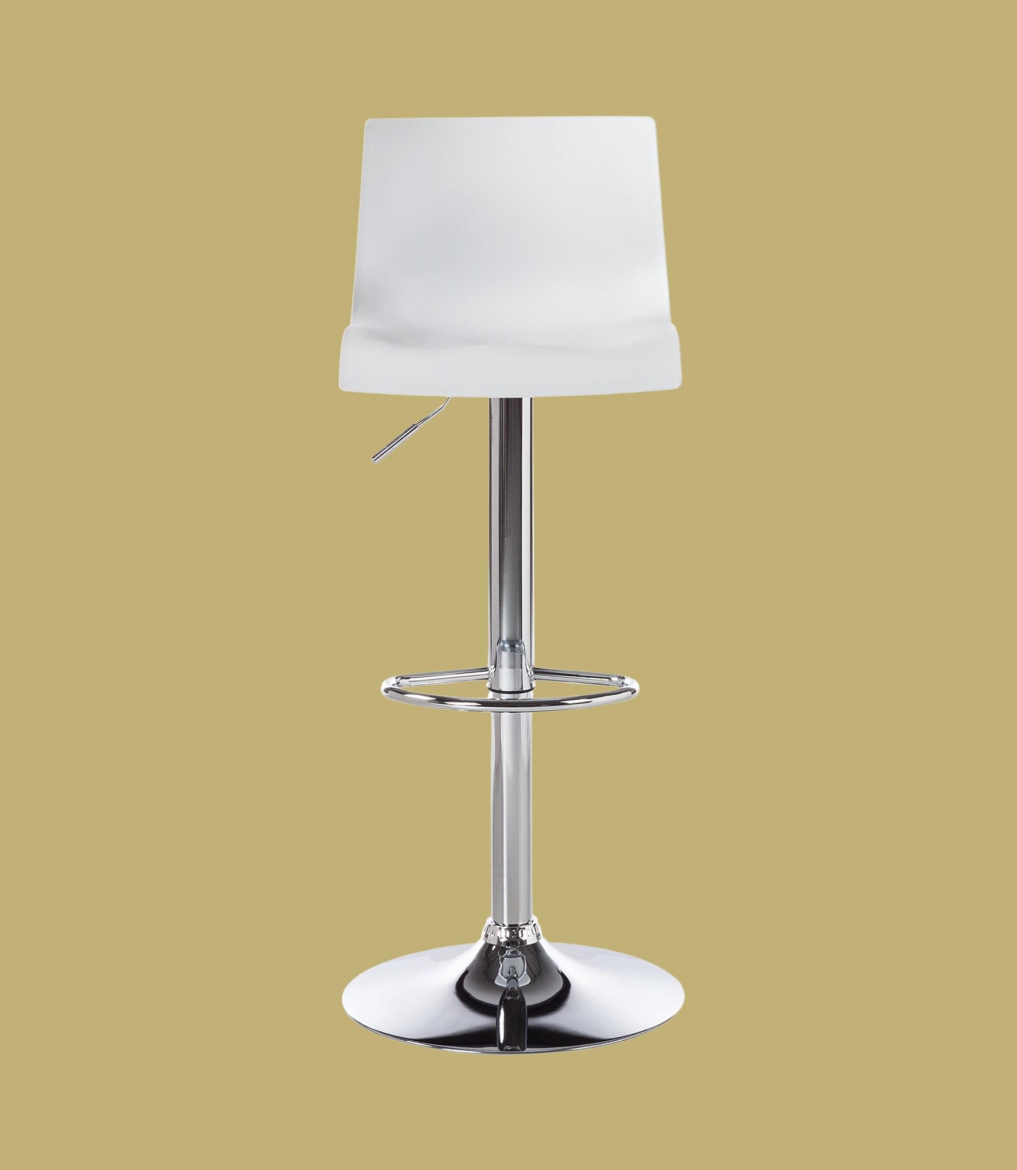 Bar stool Falkland White Chrome shiny single chair
