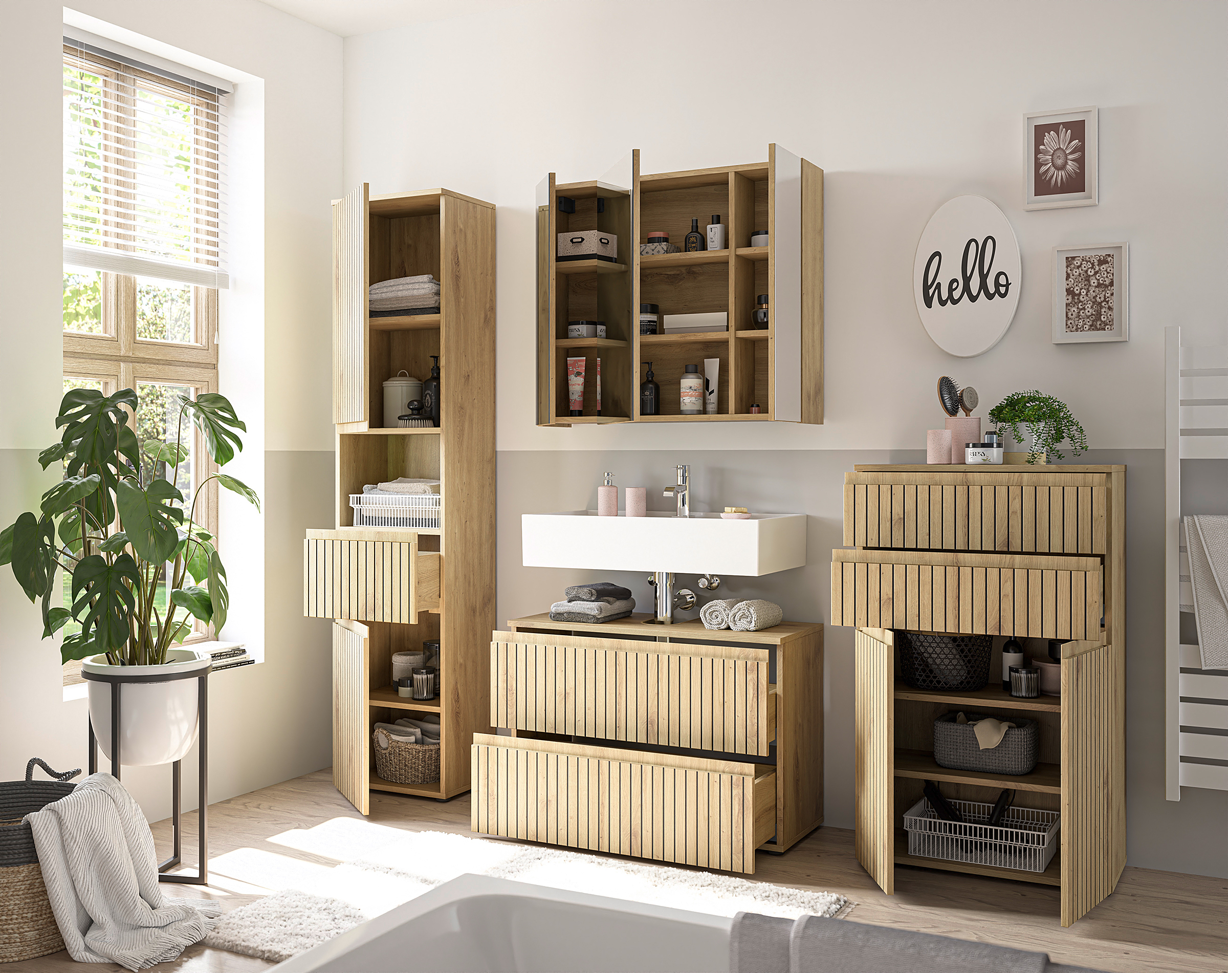 Rookerie Vanity Unit Artisan Oak Decor 80 cm