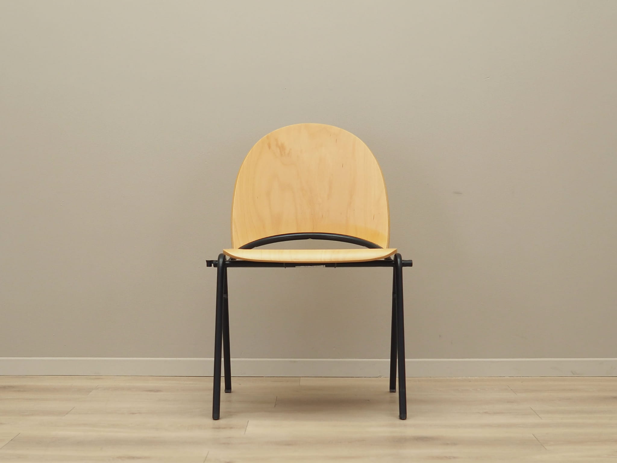 6x Vintage Chair Wood Metal Brown 1970s
