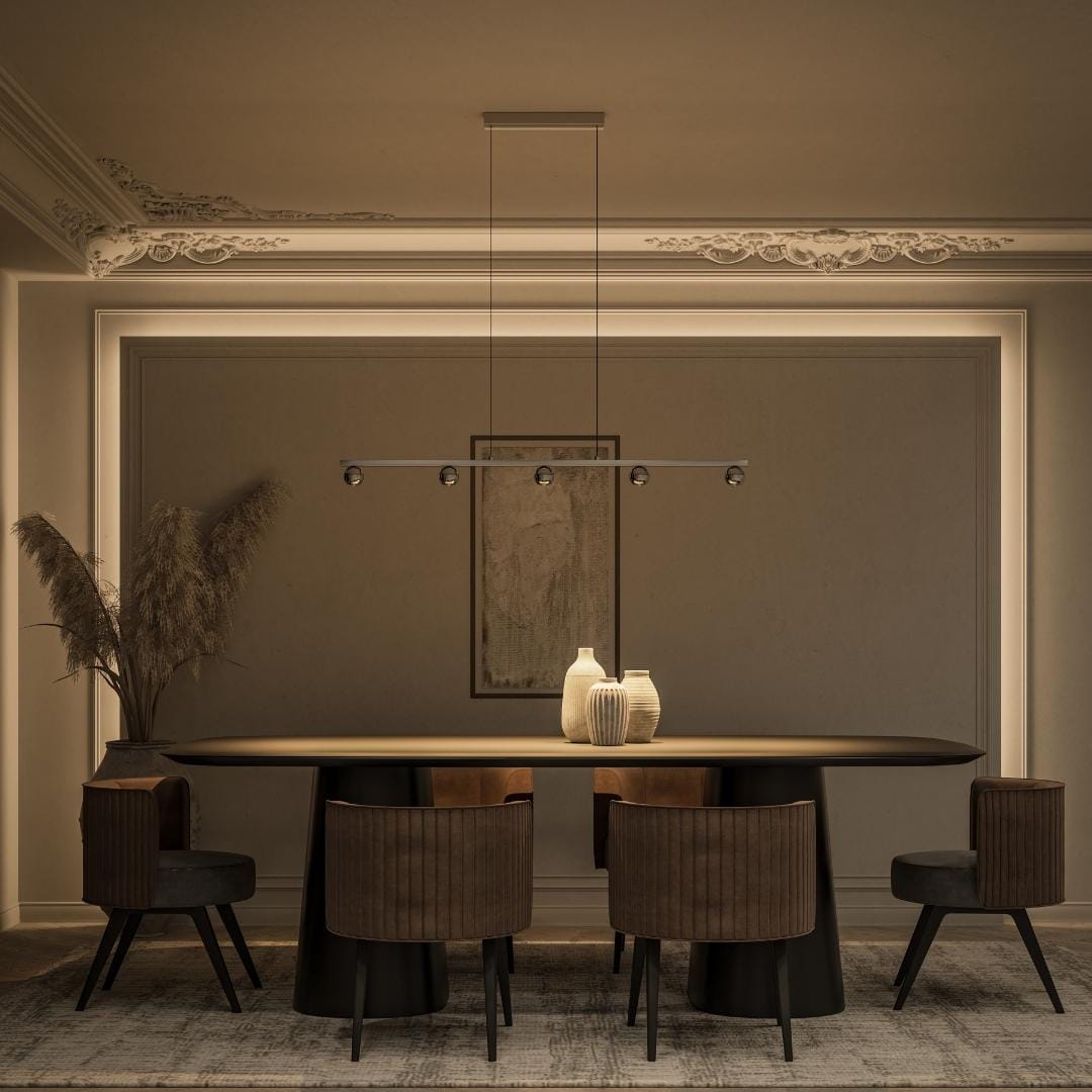 5-light Atropos pendant light chrome