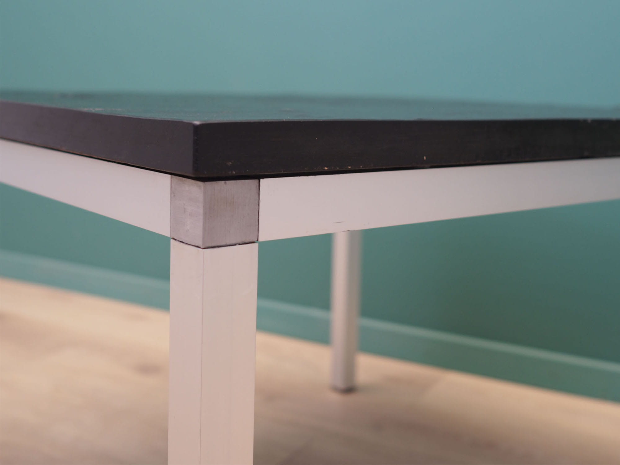 Vintage Side Table Slate Metal Black 1970s