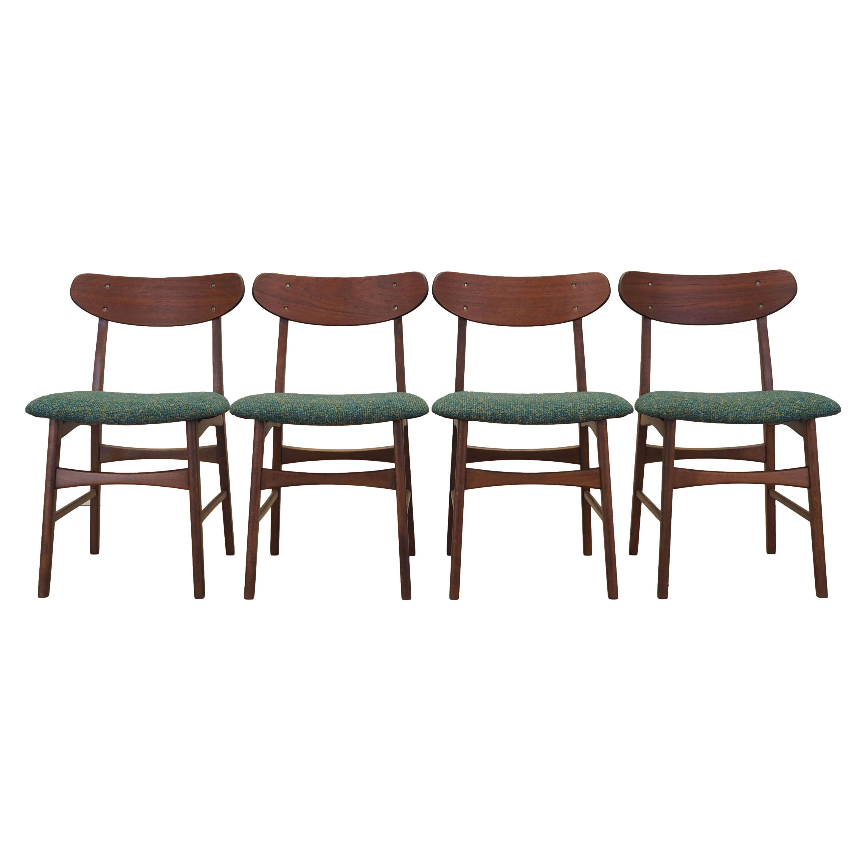 4x Esszimmerstuhl Teakholz 1970er Jahre