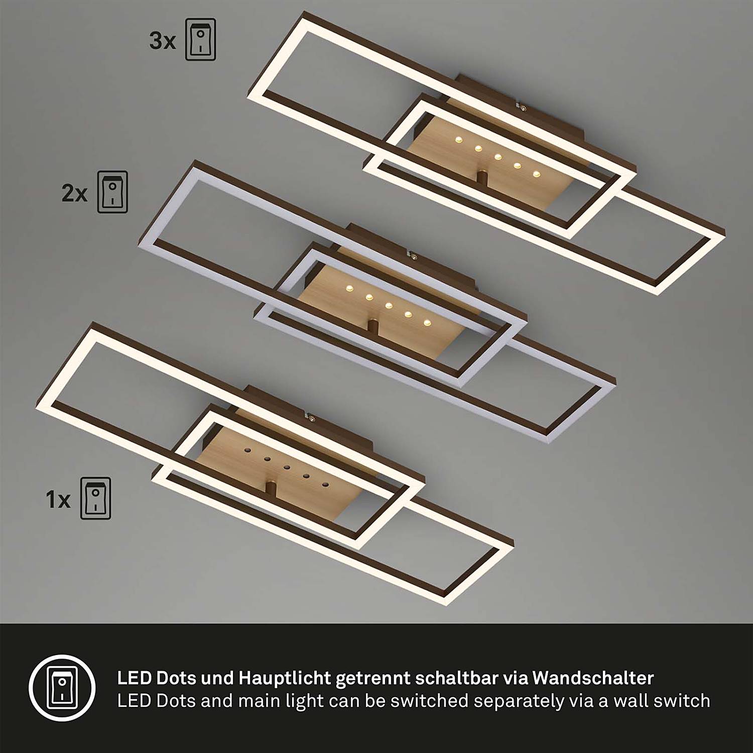 LED-Deckenleuchte Arruda Aluminium Polypropylen Gold