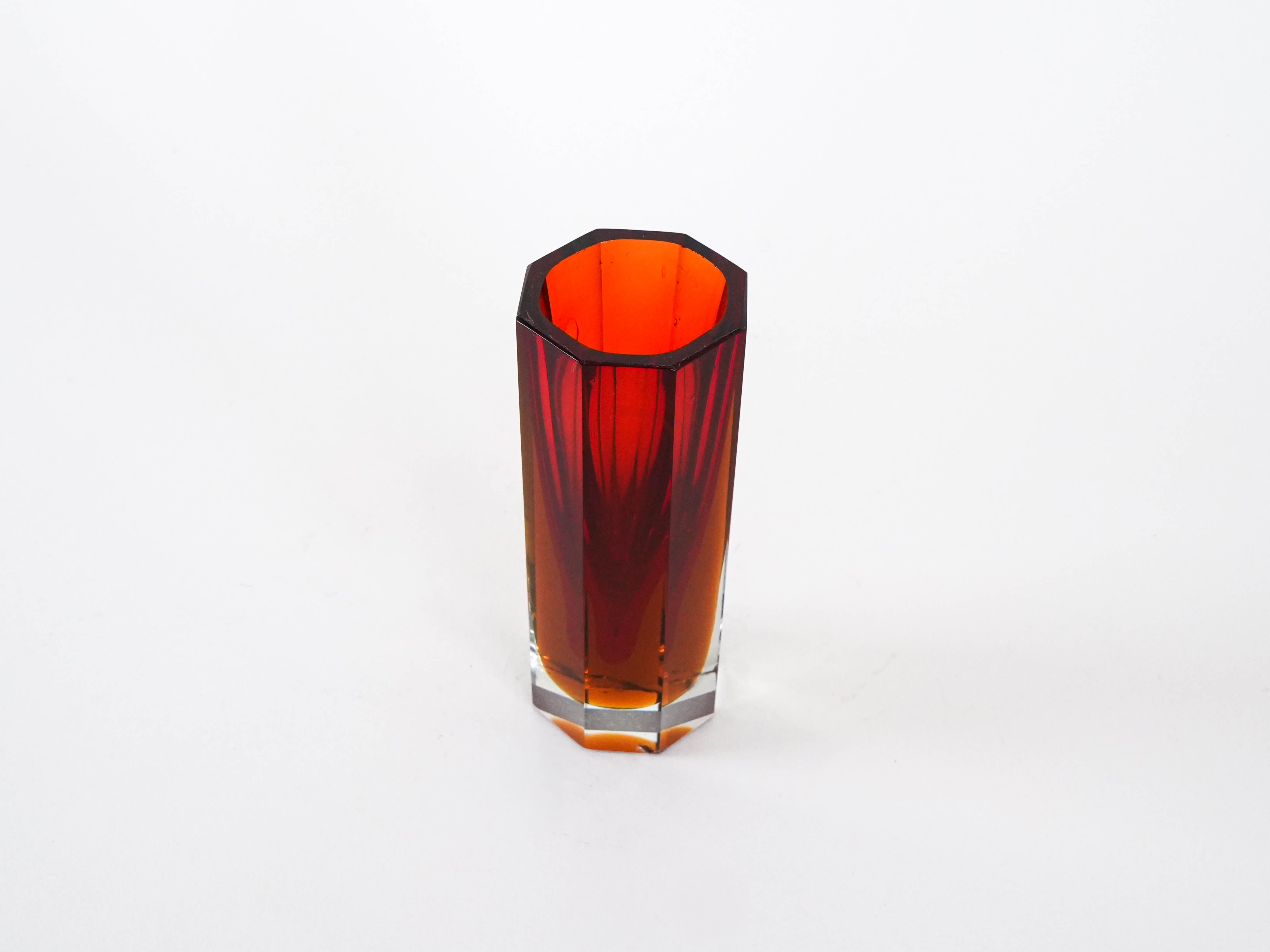 Glass vase 1960s, made in the Czech Republic.