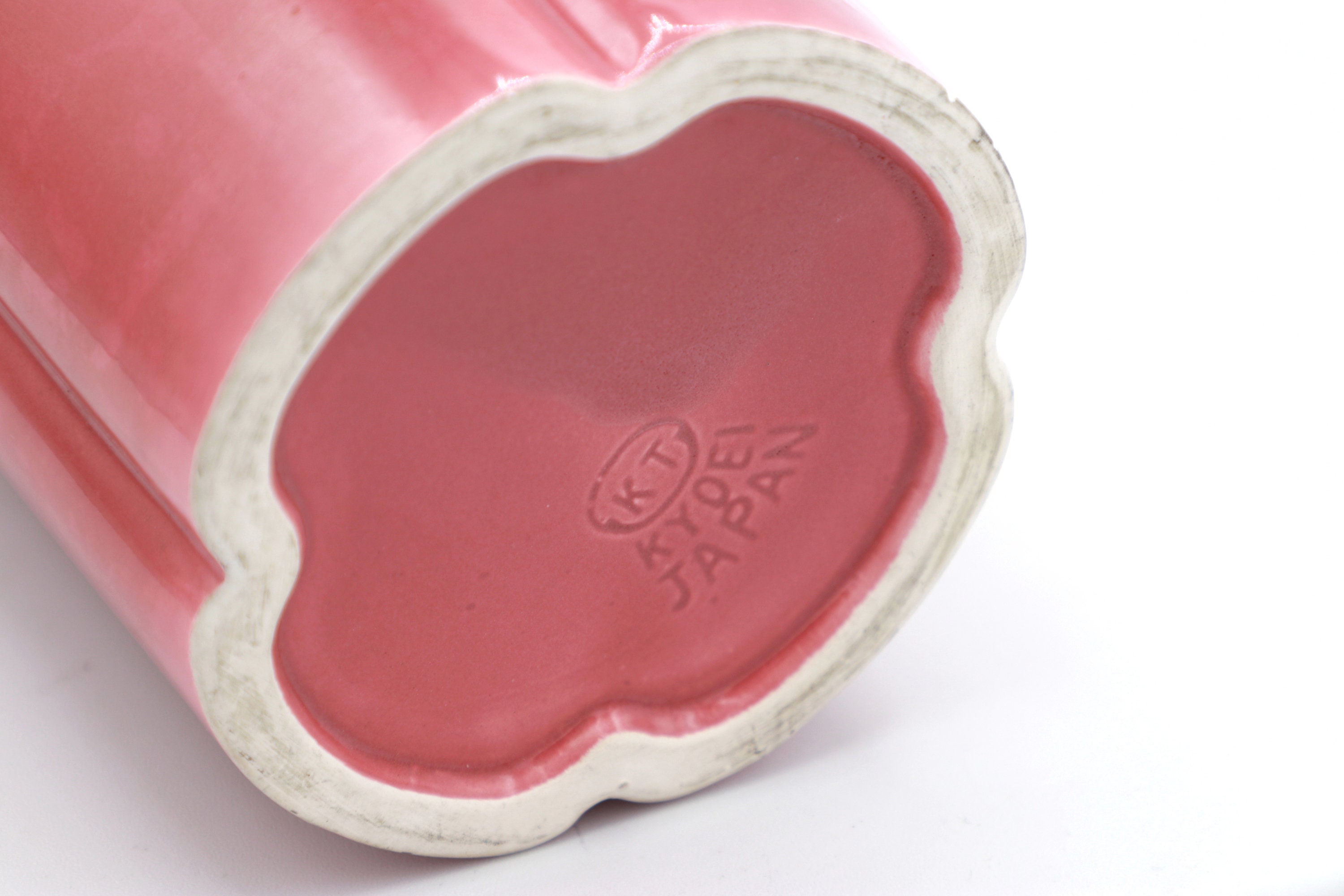 Vaso vintage rosso corallo anni '80