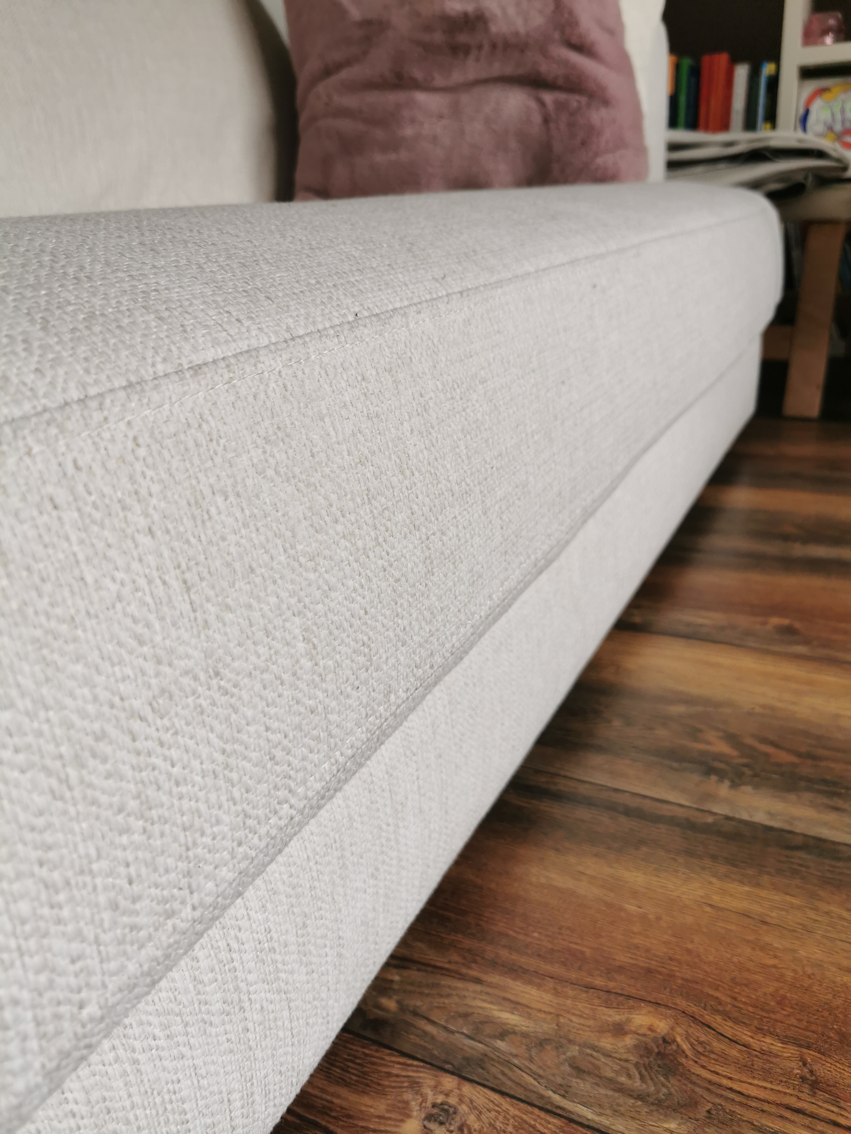 Tribeca Ecksofa Links Stoff Weiß Creme