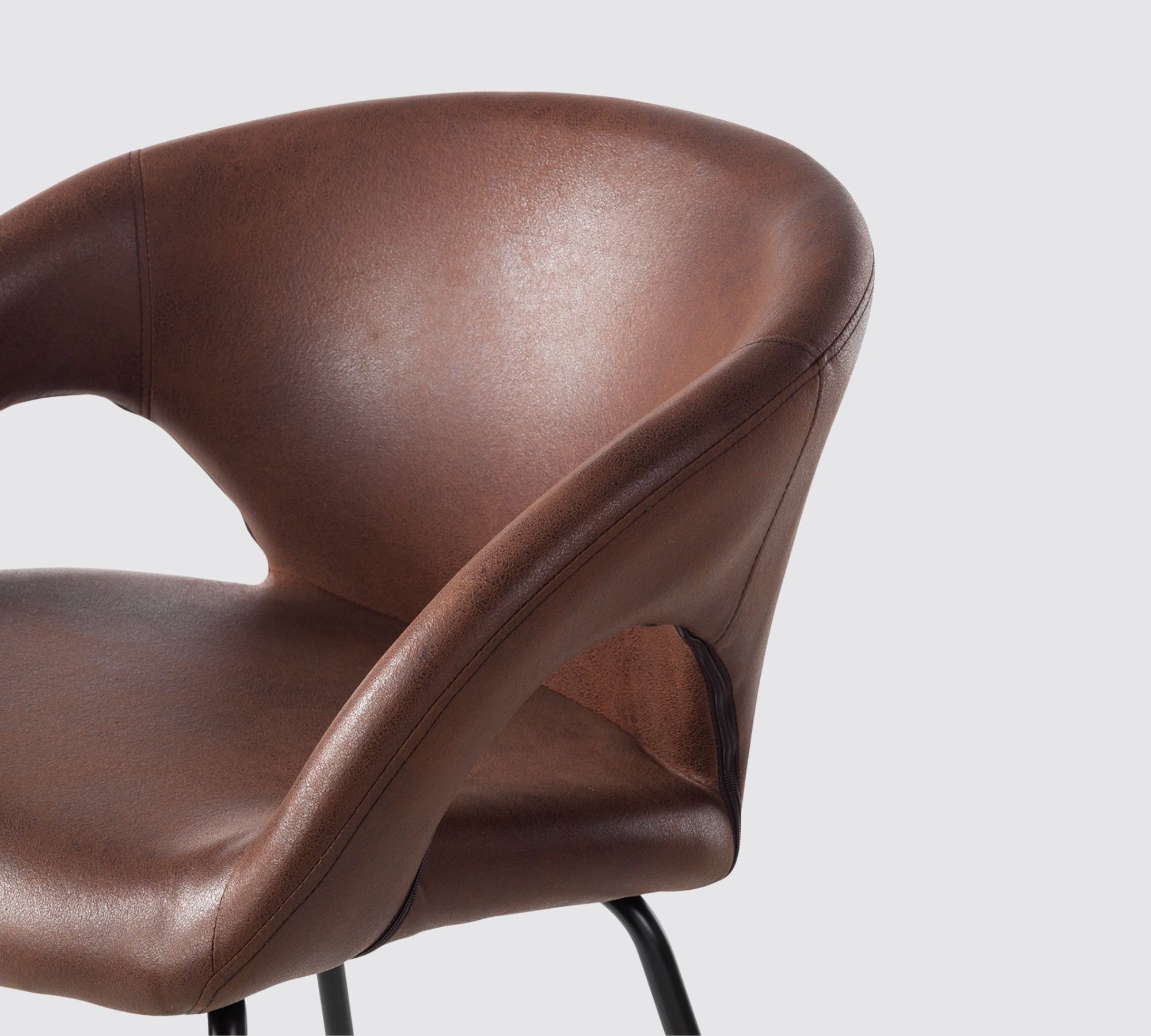 Armlehnstuhl mit Bezug aus Lederimitat Braun