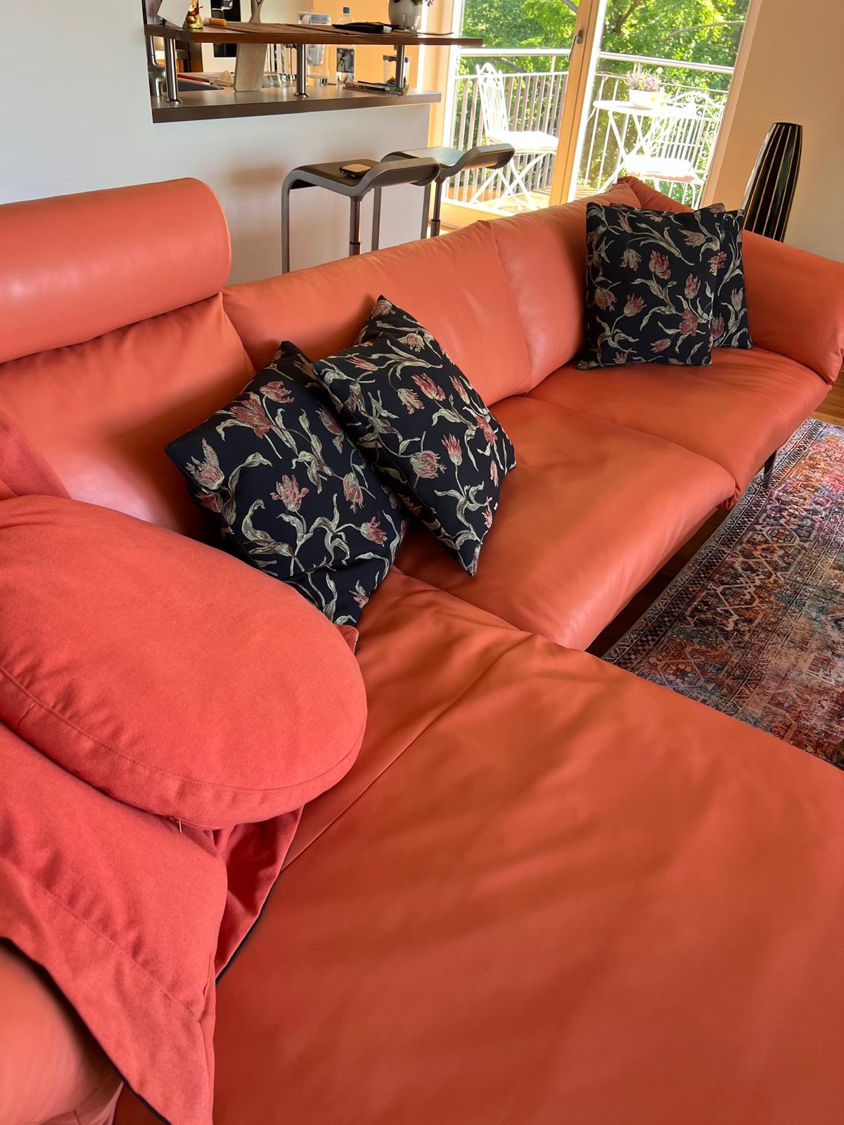Corallao Ecksofa Leder Orange