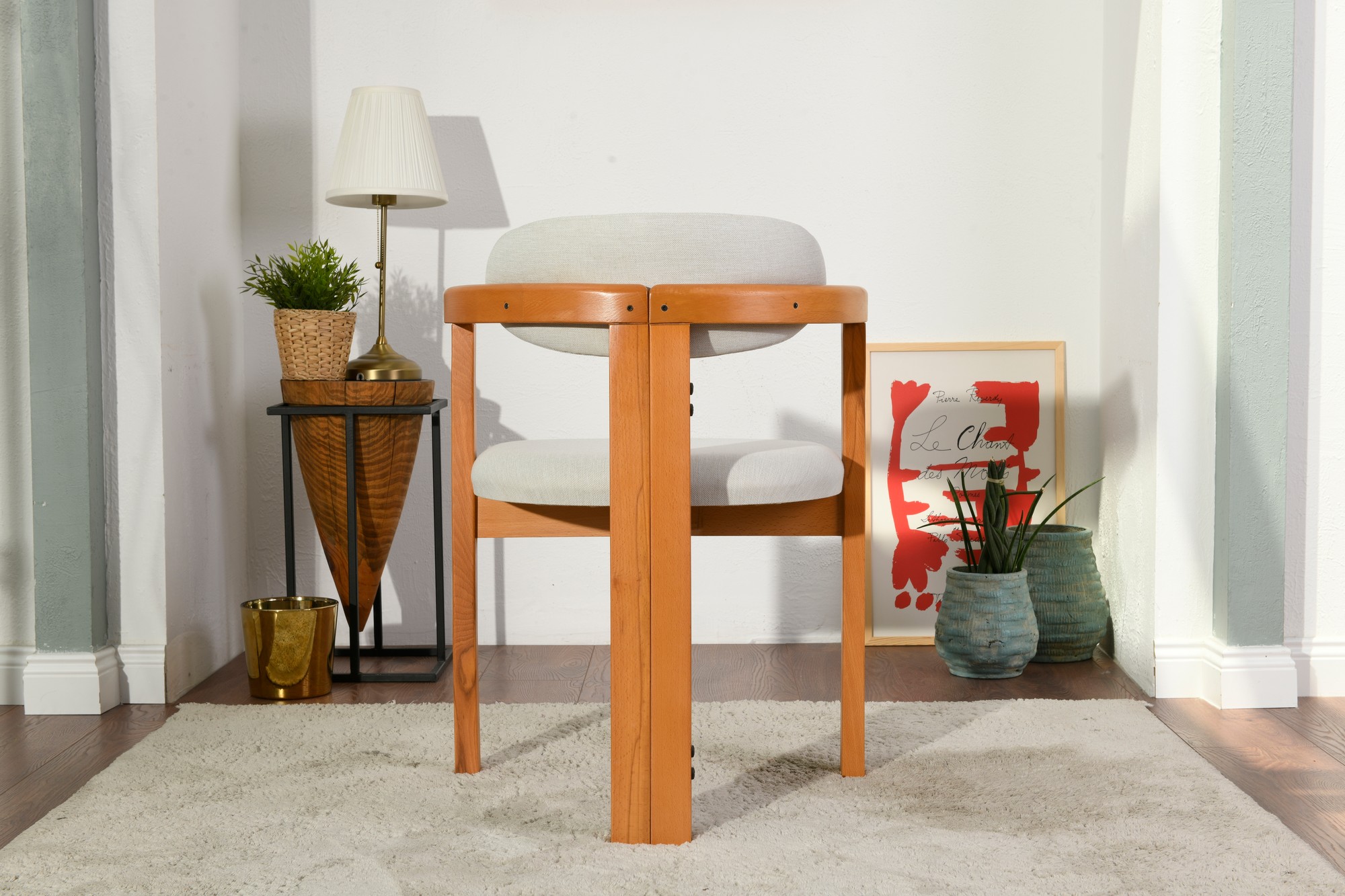 2x Touch Chair Wood Veneer Cream