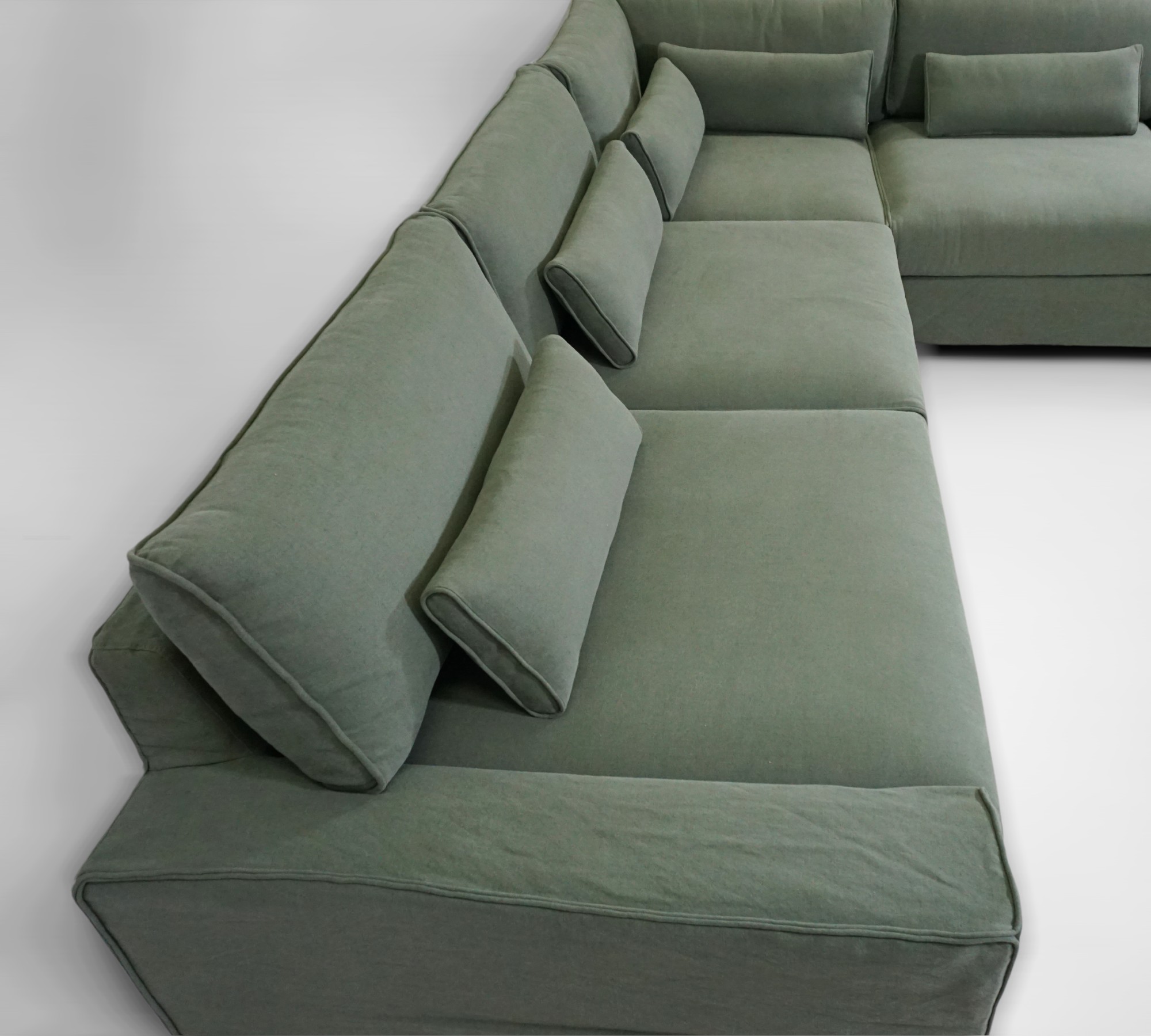 Trent Ecksofa Baumwolle Leinen Olive