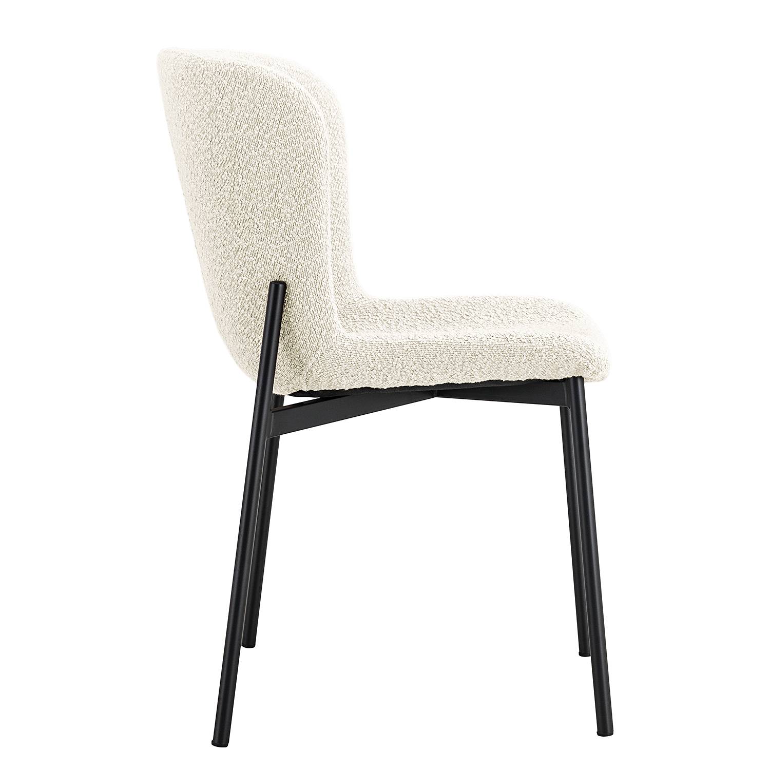 Upholstered chair MOUZON Set of 2 Bouclé Cream Black