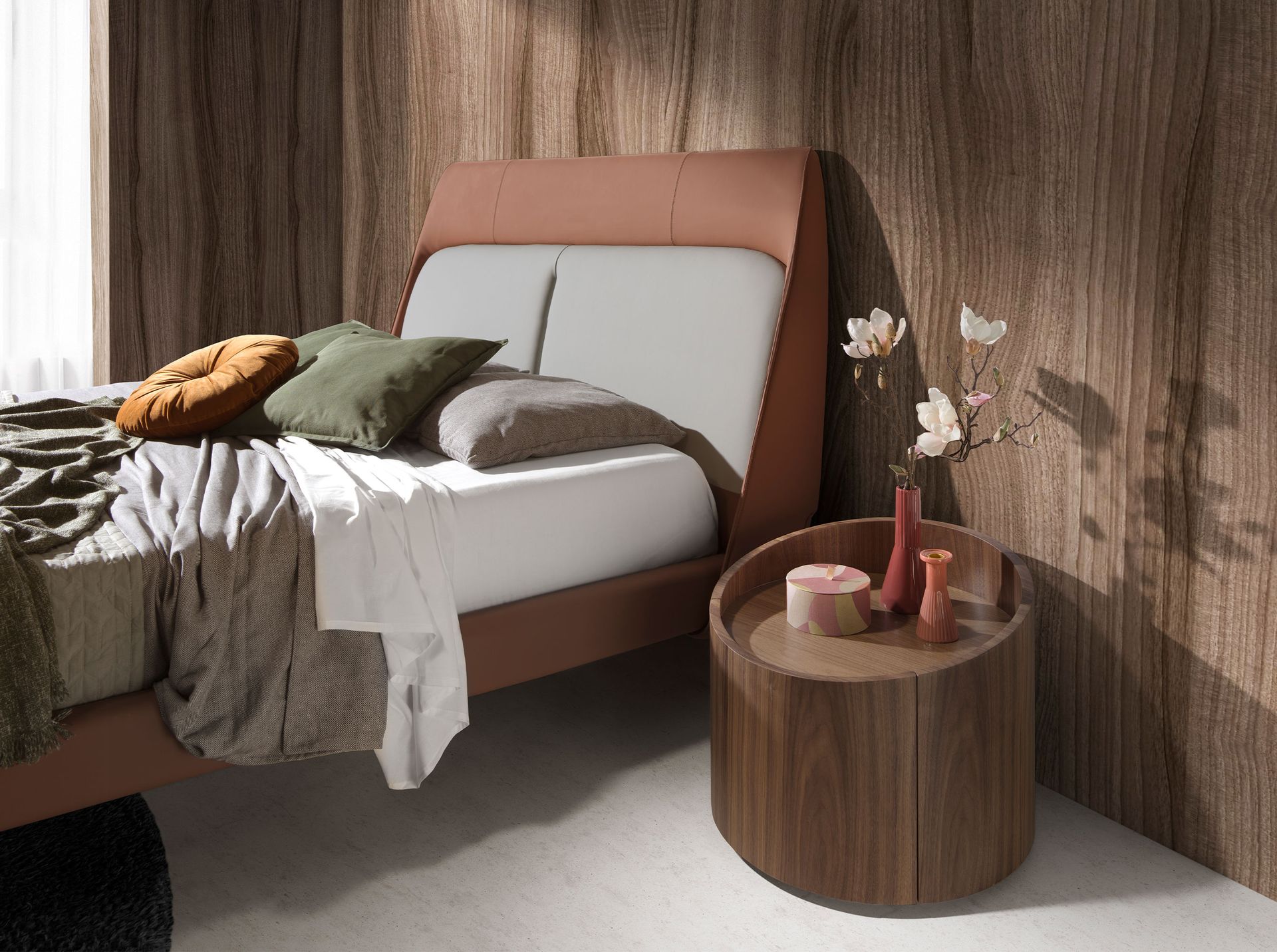 Bedside table Brown  Ø 53cm