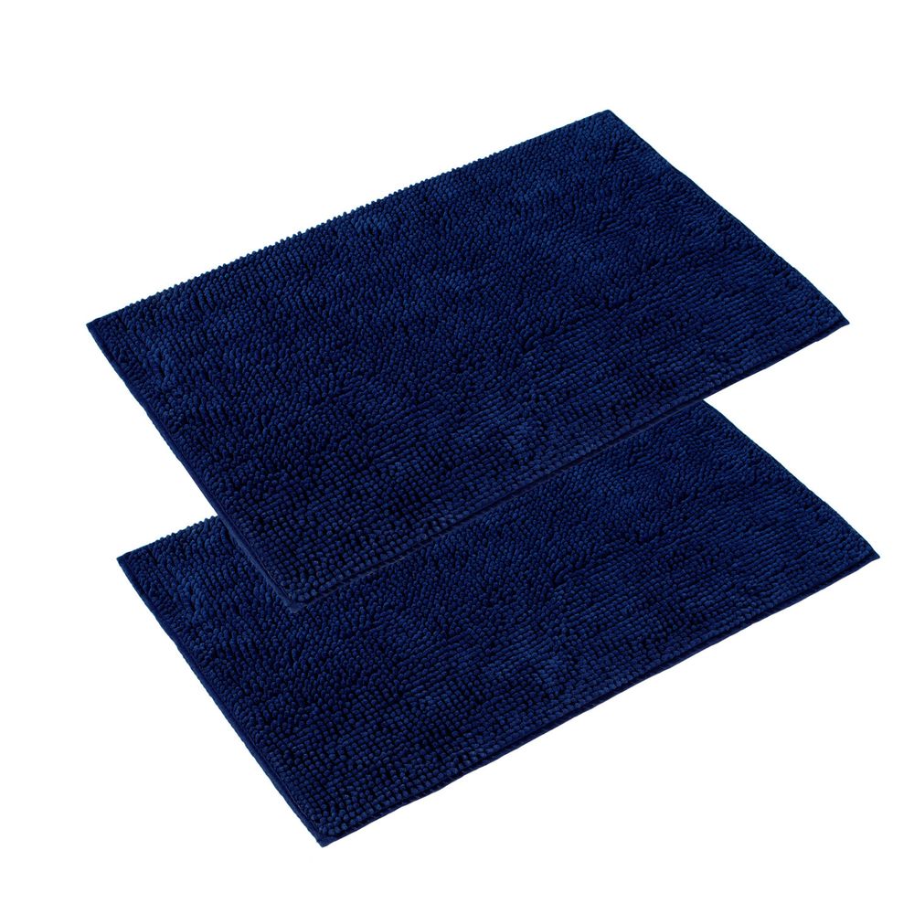 2x Microfaser Badematte Blau Öko-Tex Standard 100