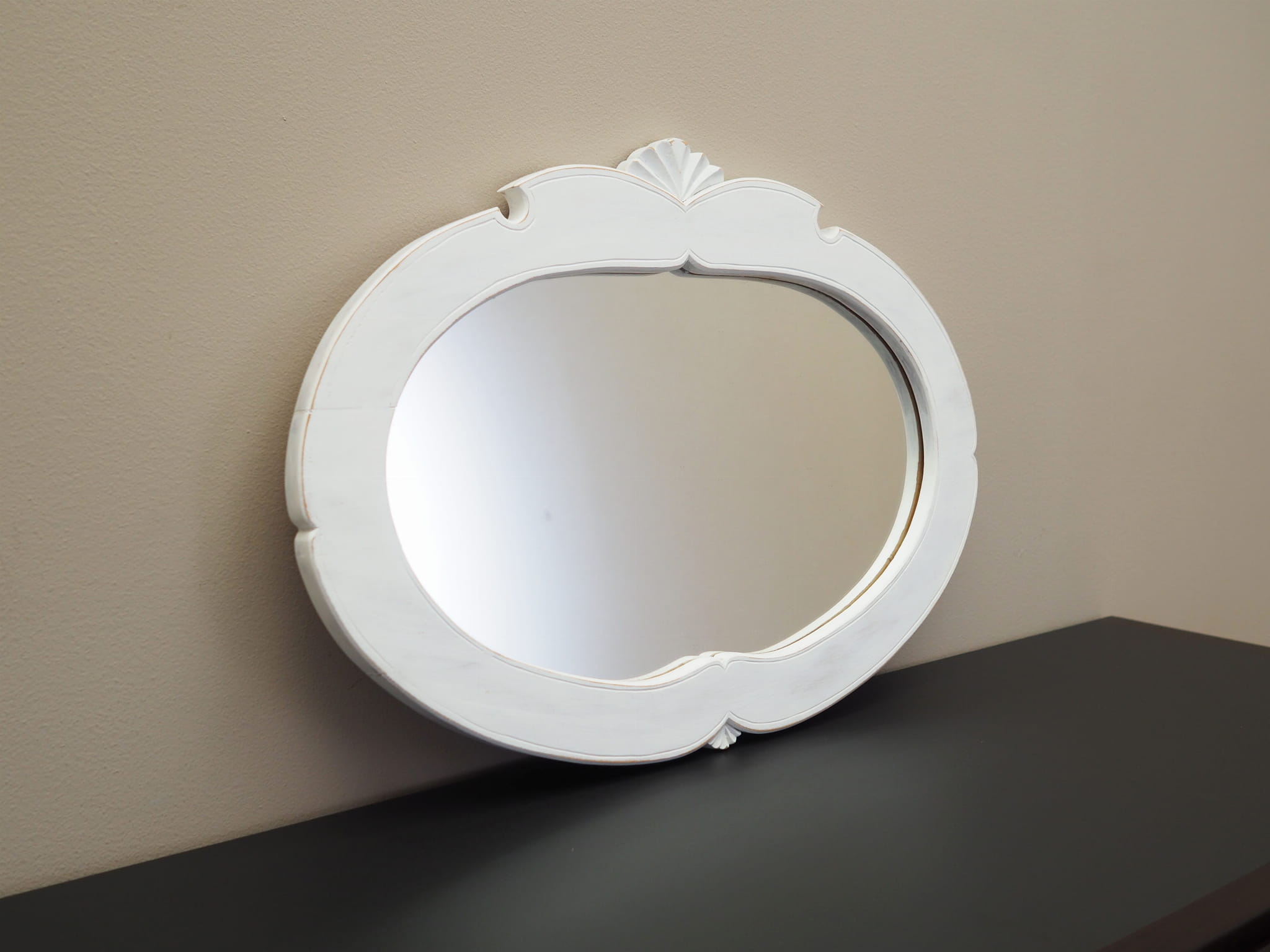 Vintage Mirror Pine White 1960s