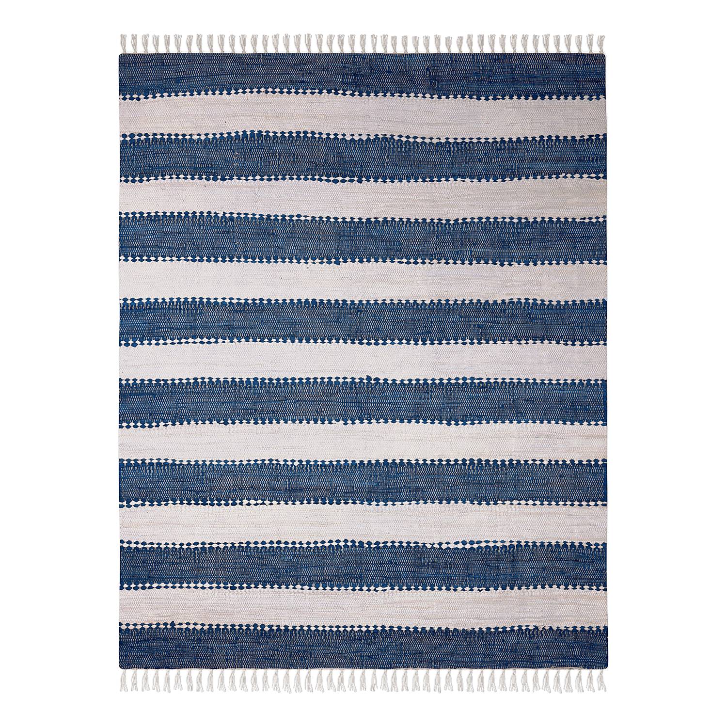 Kurzflorteppich Maher Baumwolle Blau