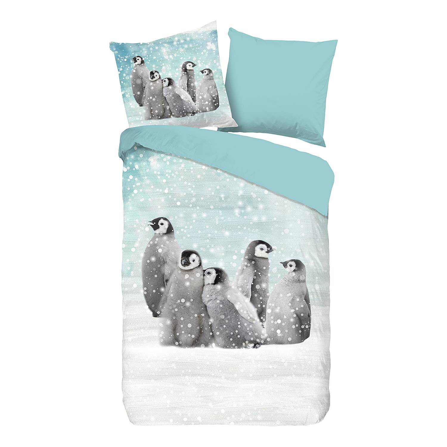 Pengu Biber Bettwäsche Baumwolle Türkis 