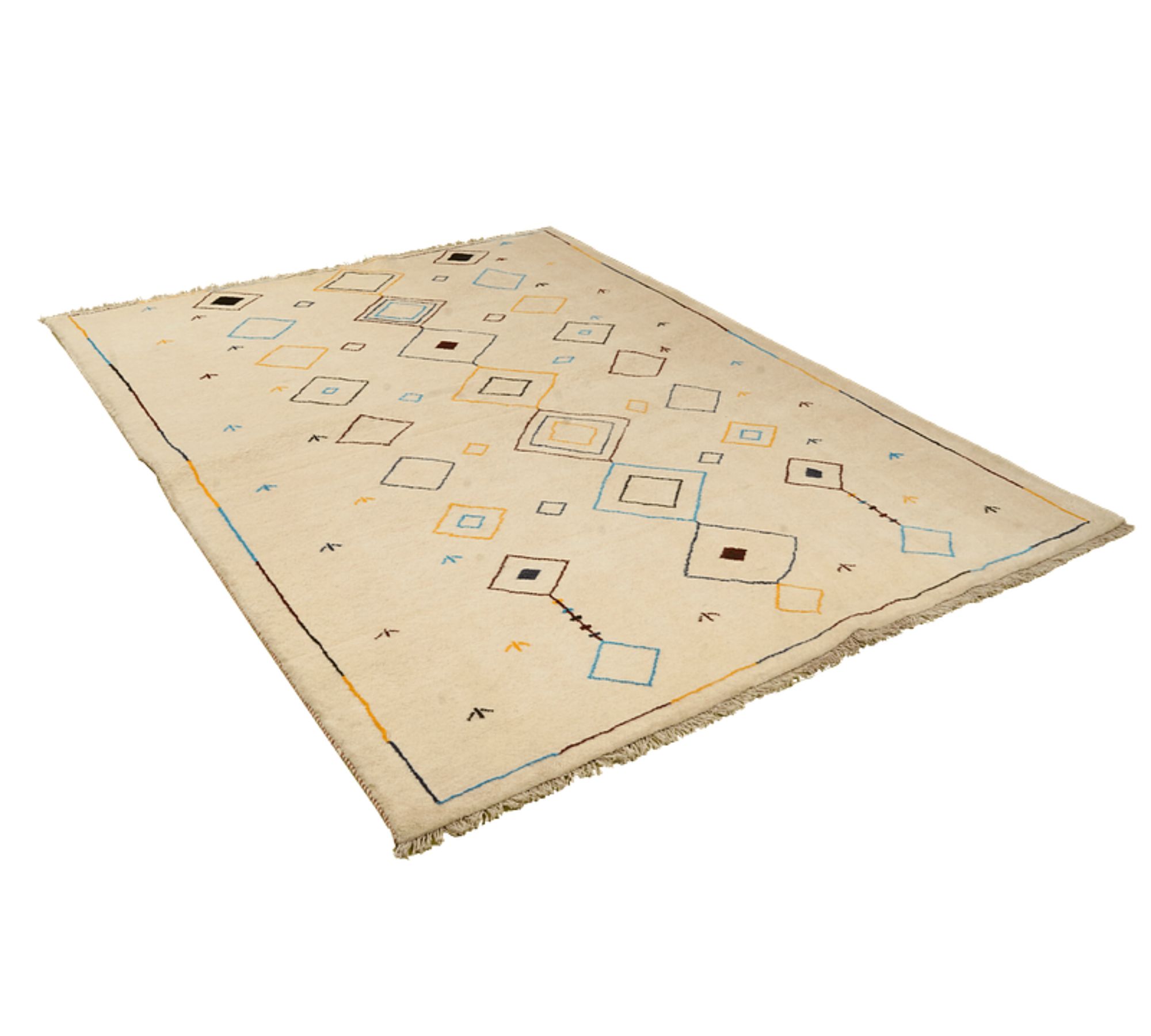 Gabbeh Basi Teppich Wolle Beige