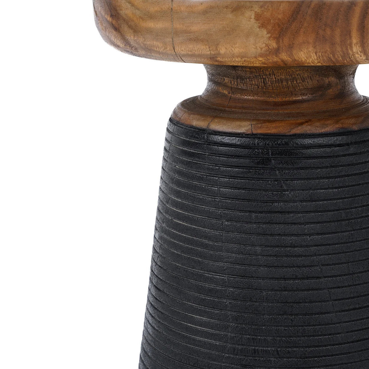 The side table End Black Natural ø40cm