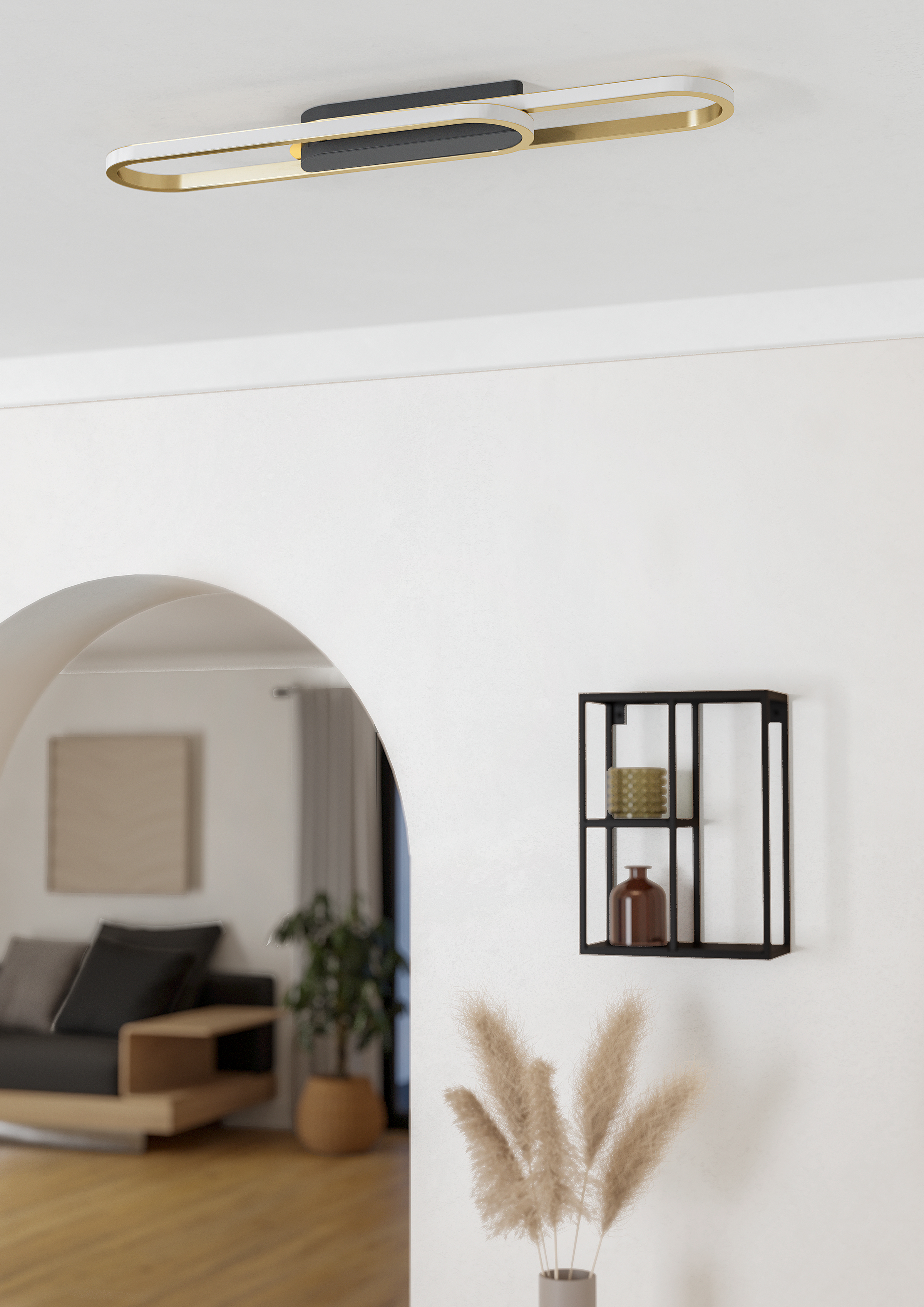 LED Ceiling Lamp Conivarena Aluminum Black