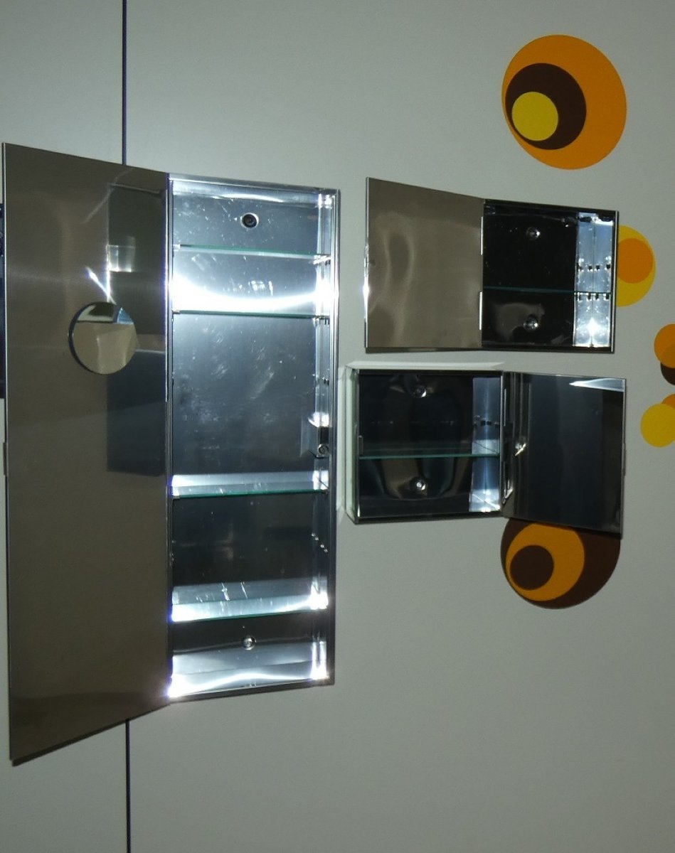 Mirror Cabinets Set of 3 Vintage 1970s