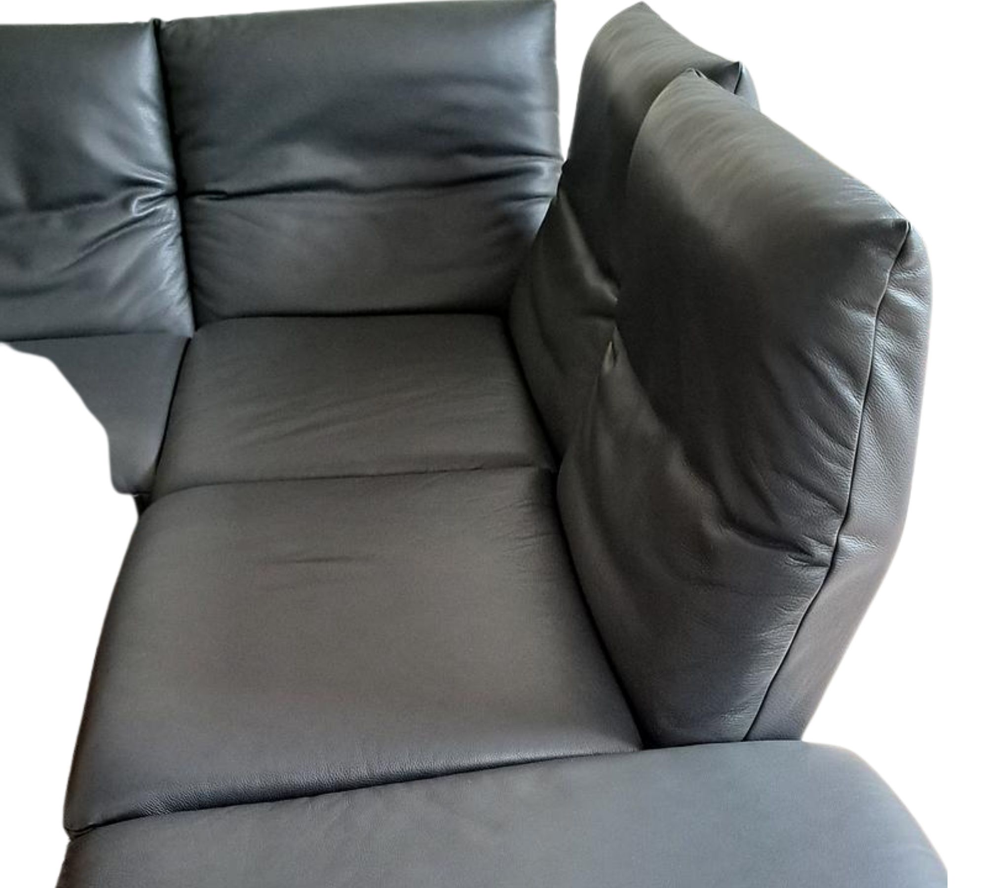 Ecksofa Leder Anthrazit