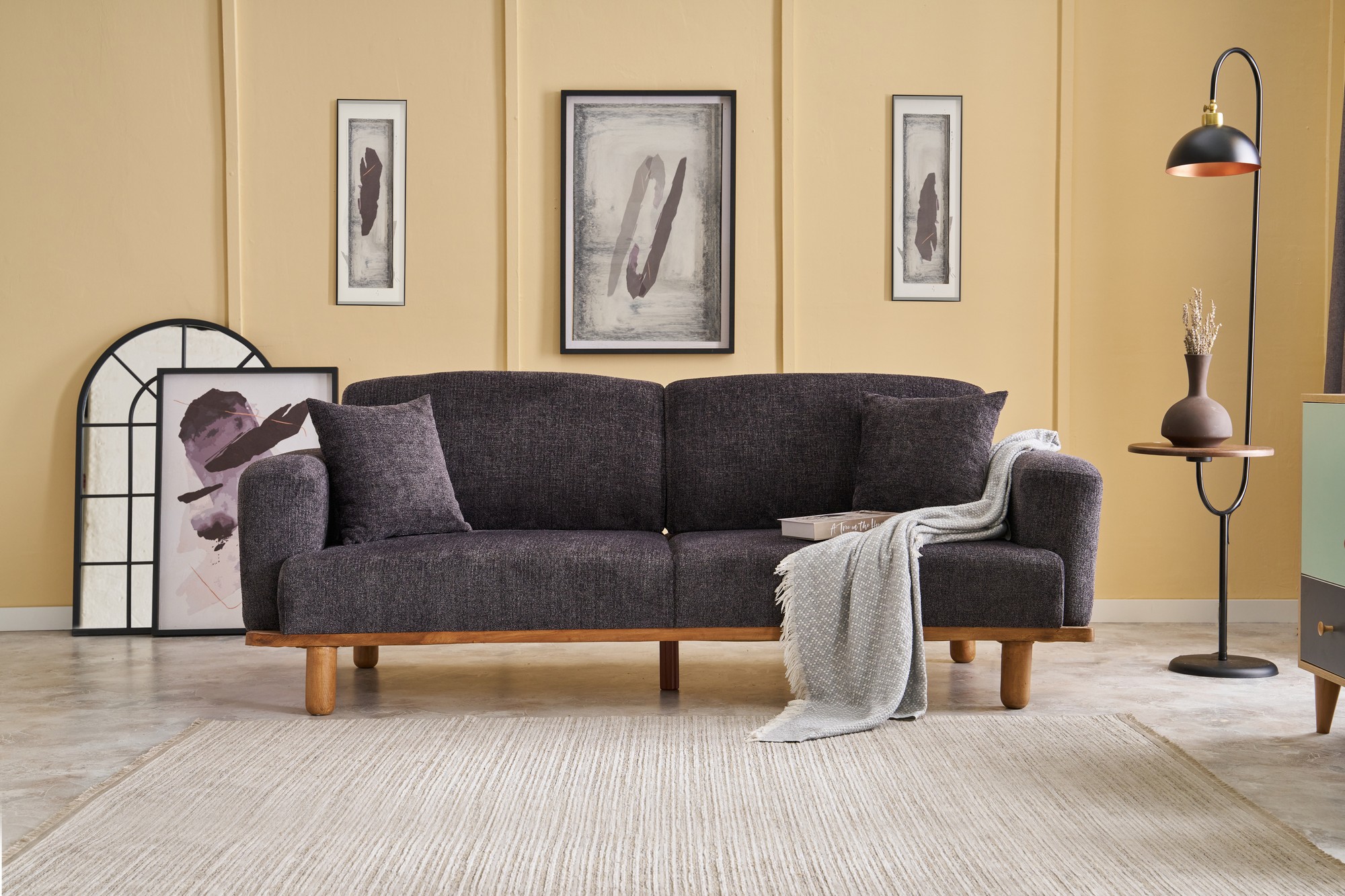 Rens Sofa 4-Sitzer Anthrazit